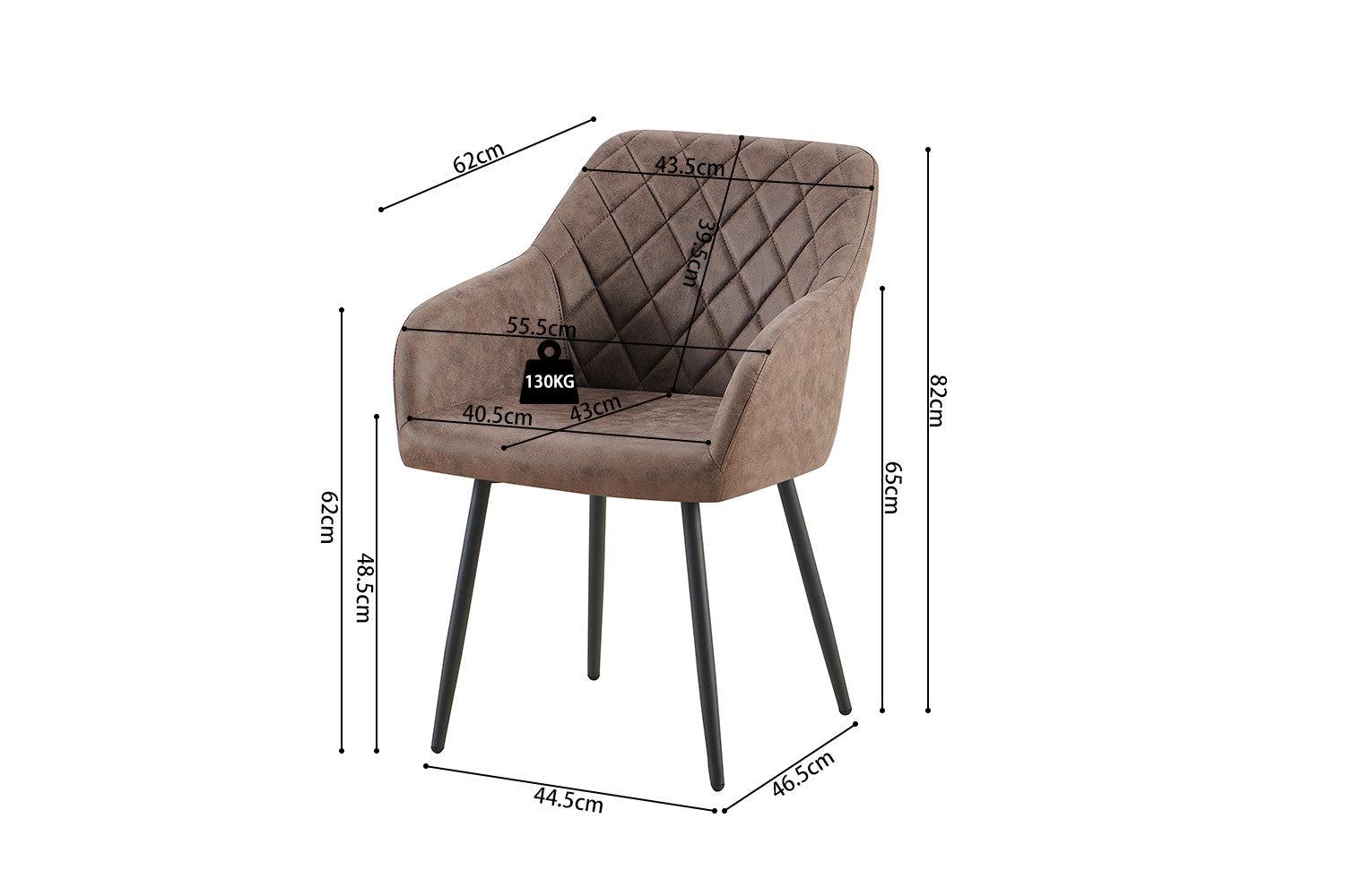 Stoel 'Peron' Microvezel PU Bruin