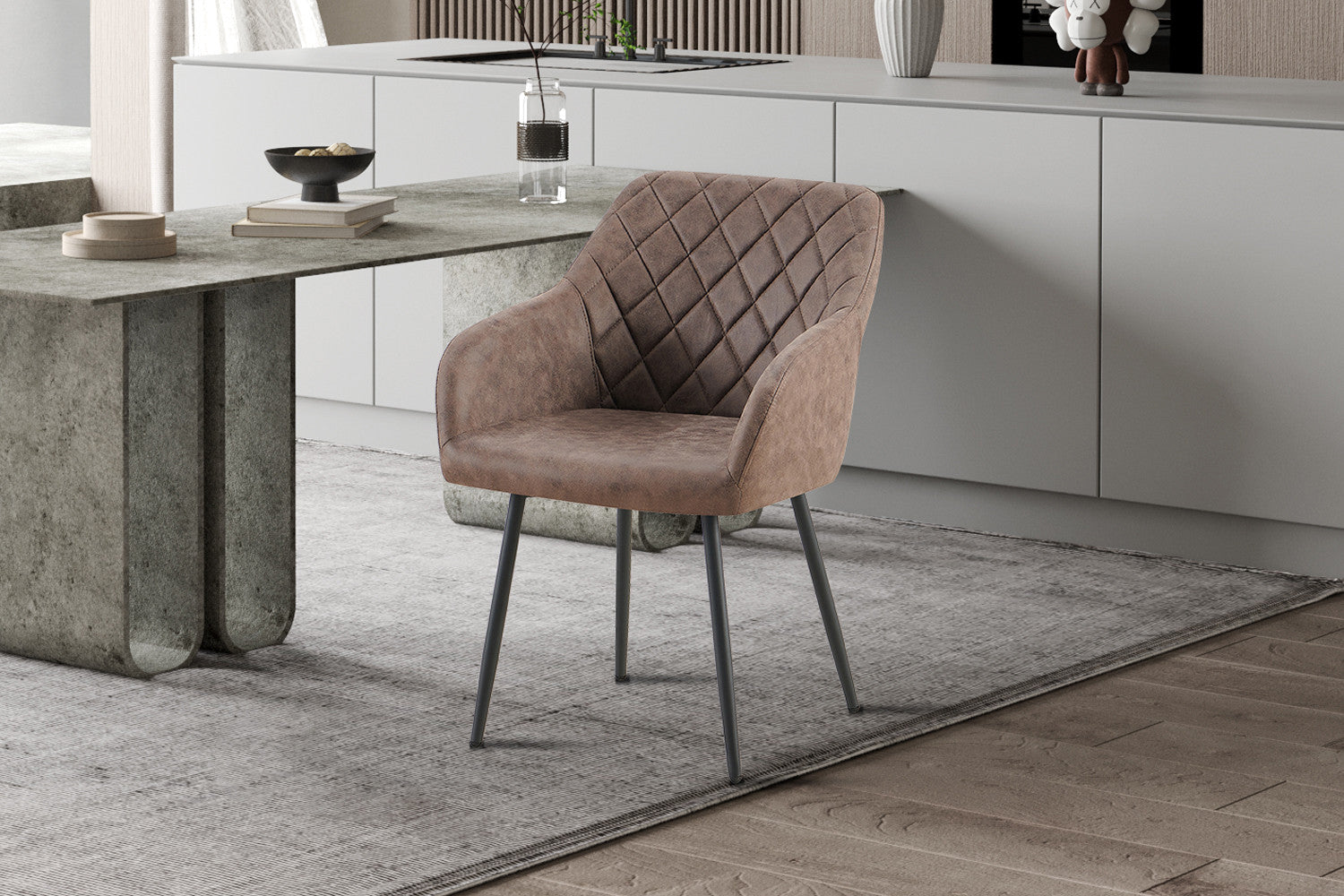 Stoel 'Peron' Microvezel PU Bruin