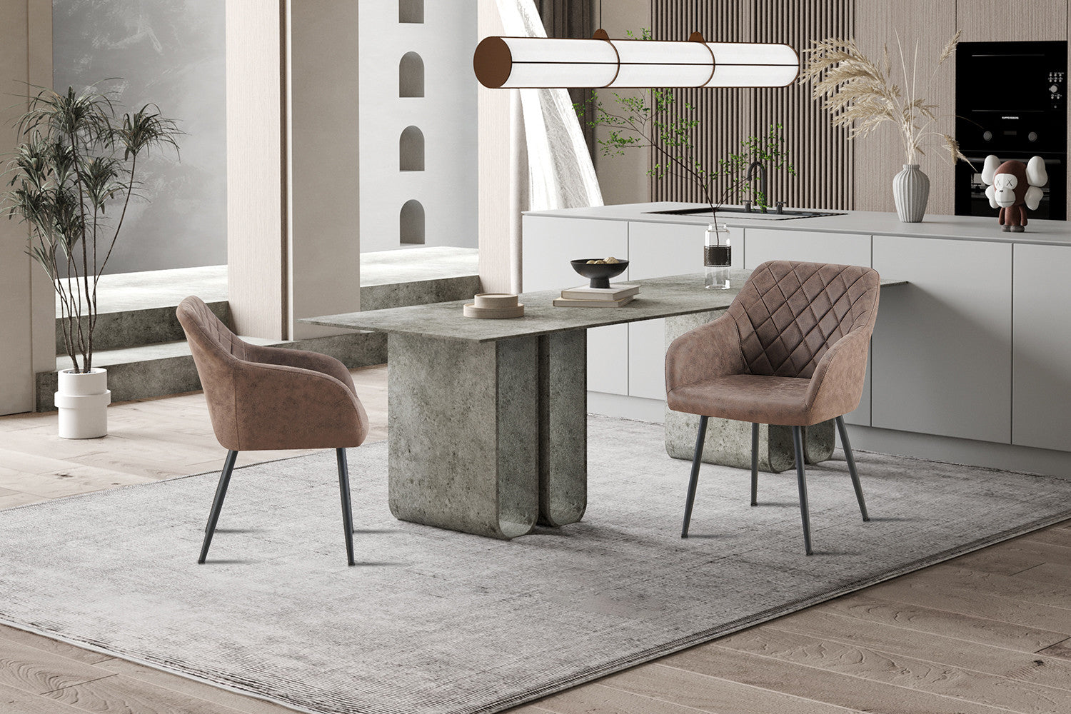 Stoel 'Peron' Microvezel PU Bruin