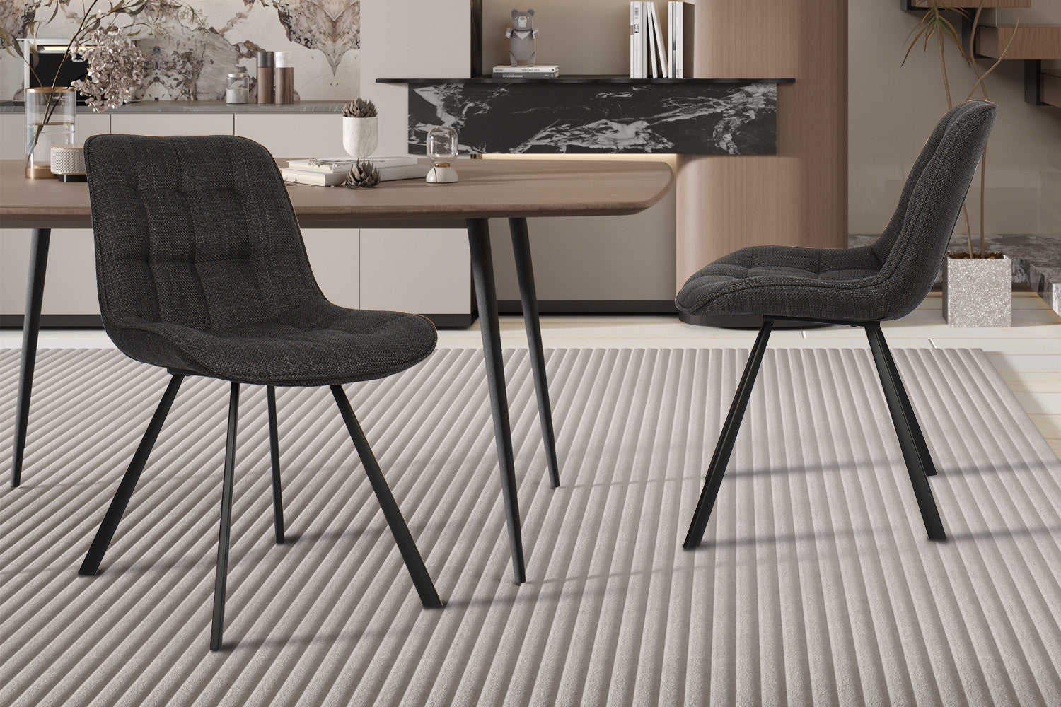 Stoel 'Ariba' Stof Ote Montego 460 Donkergrijs