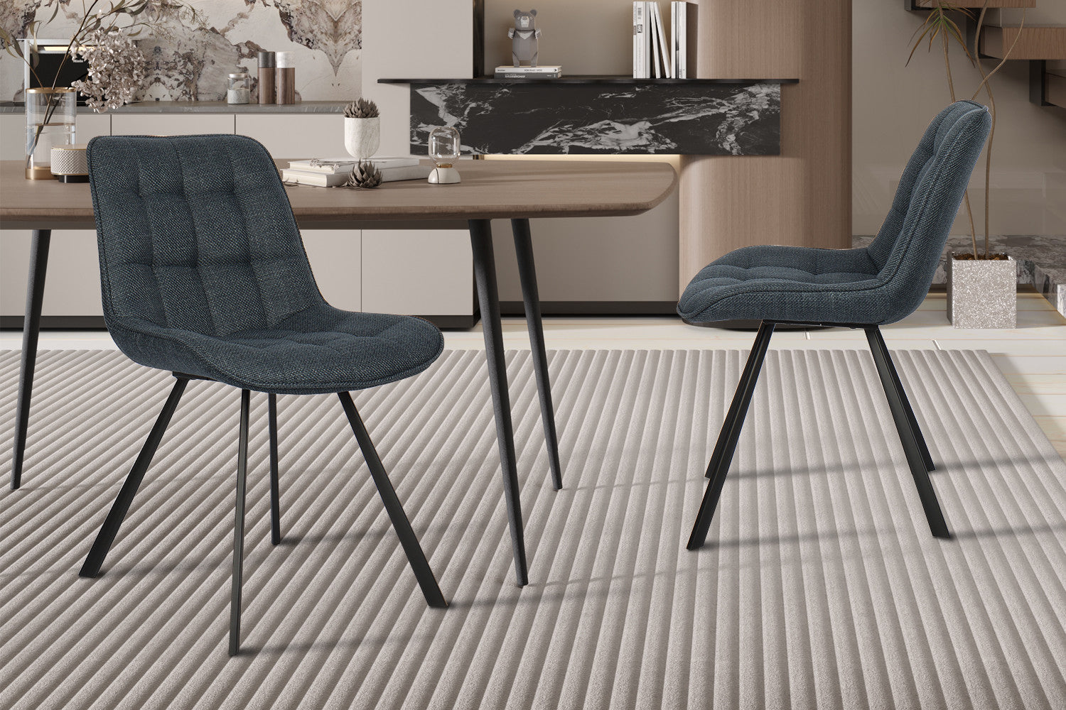 Stoel 'Ariba' Stof Ote Montego 303 Donkerblauw