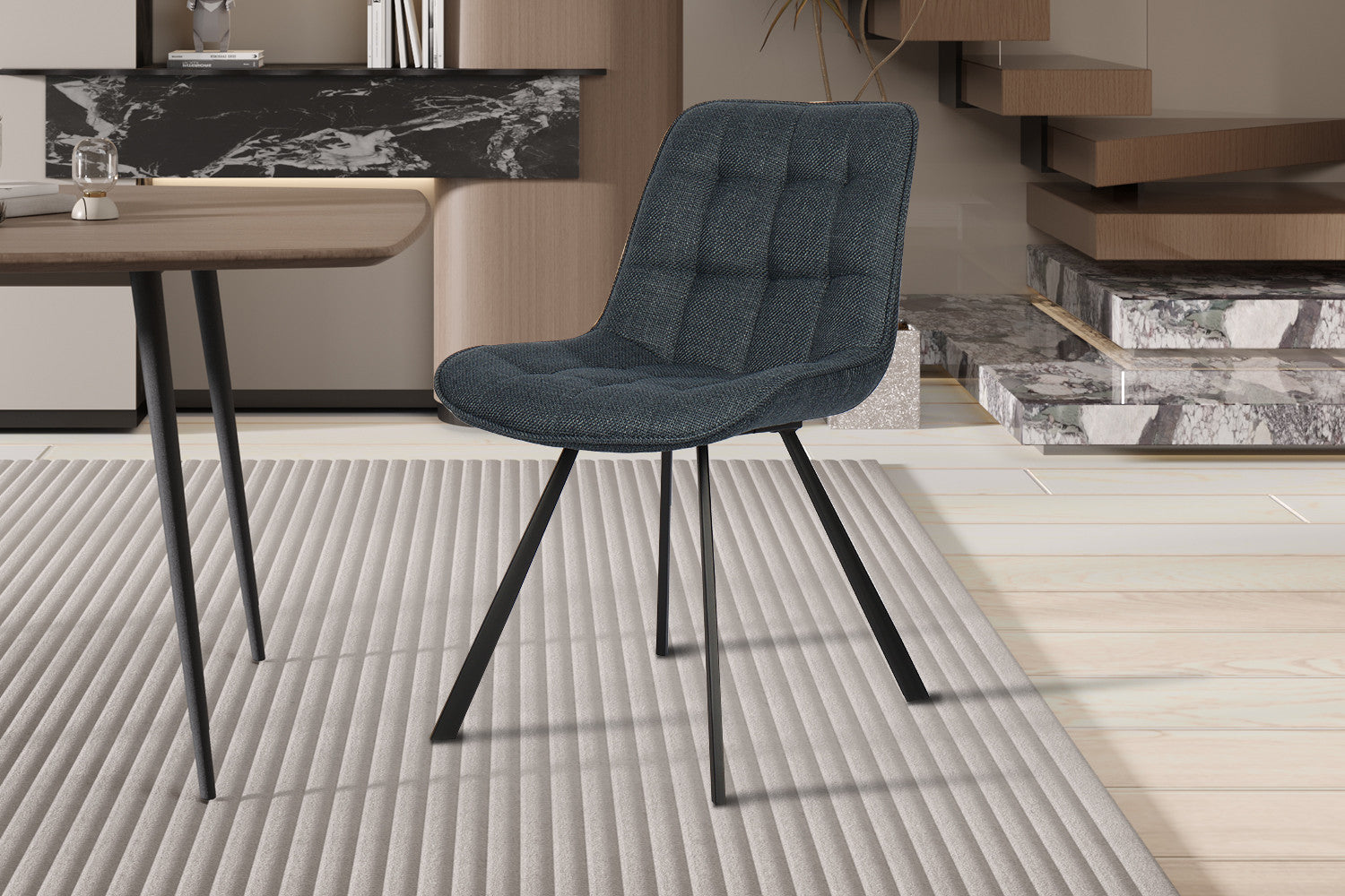 Stoel 'Ariba' Stof Ote Montego 303 Donkerblauw