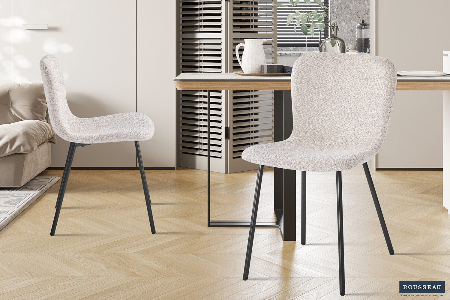 Stoel 'Susan' Bouclé Zand