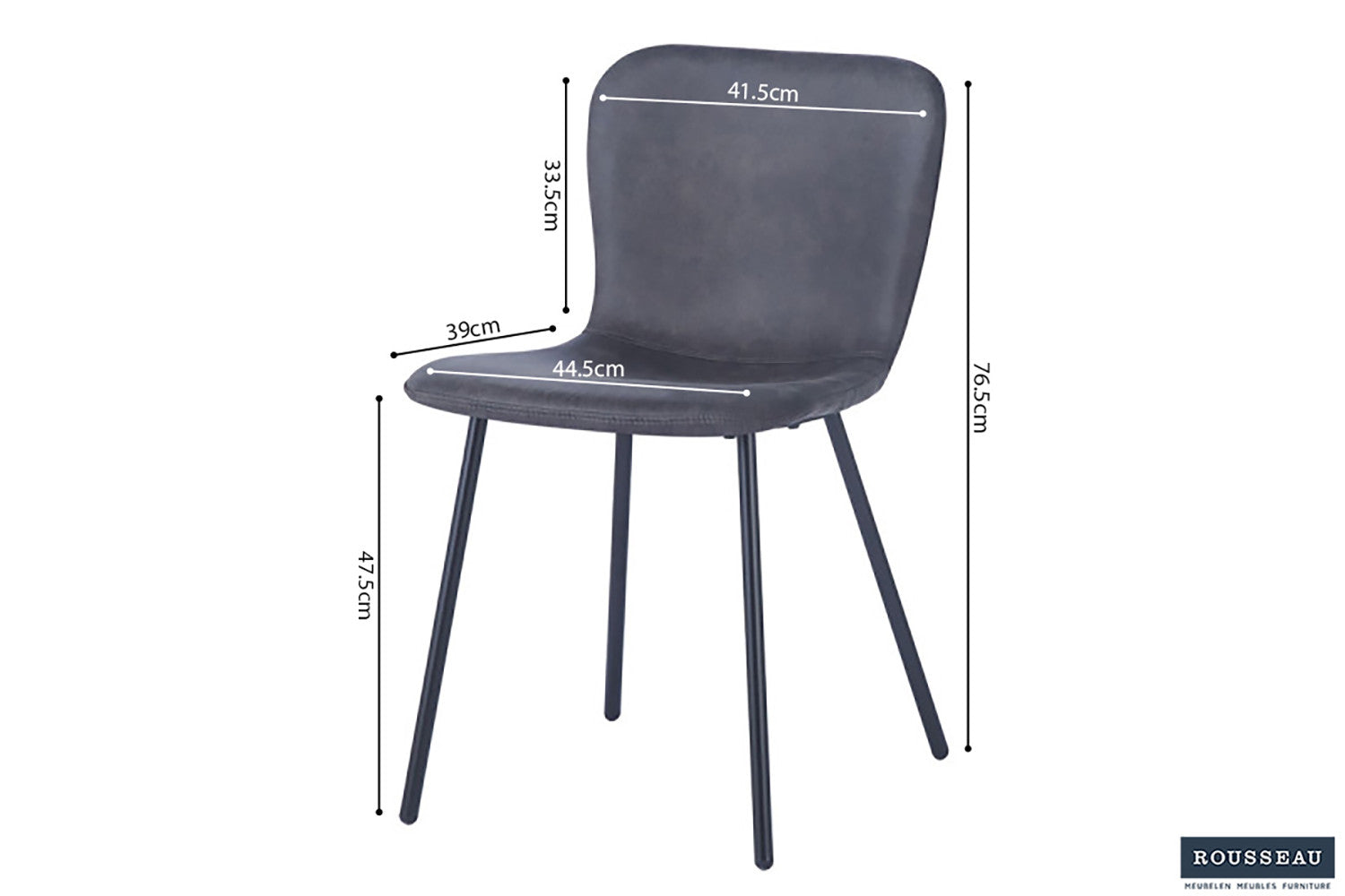 Stoel 'Susan' PU Donkergrijs