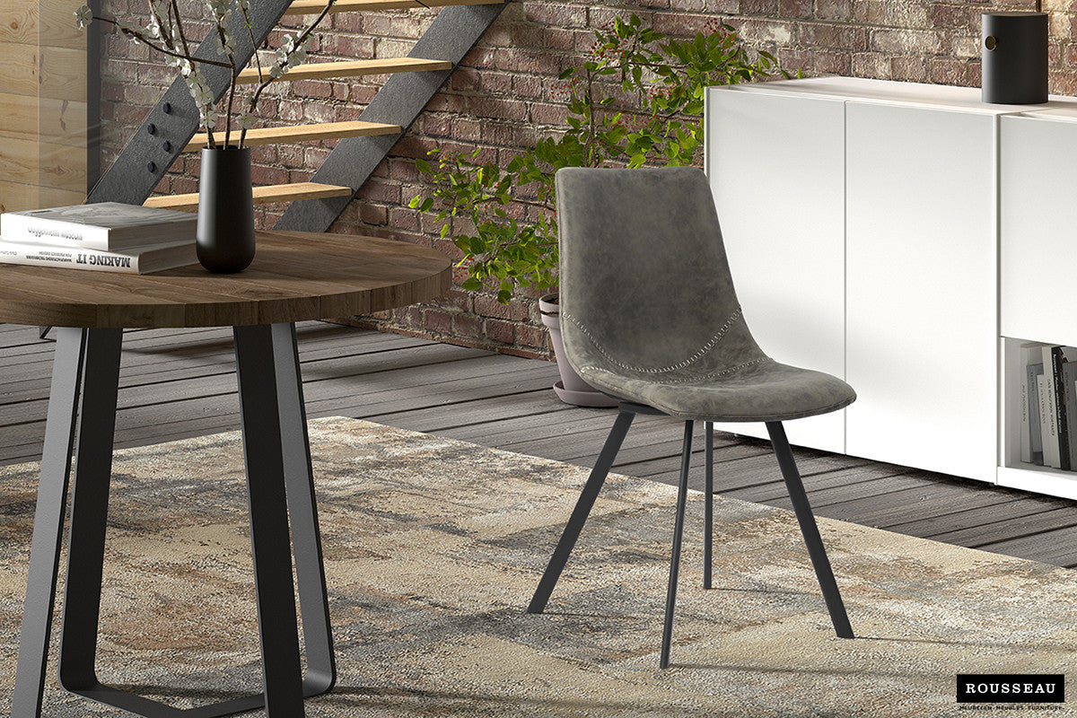 Stoel 'Oslo' PU Grijs