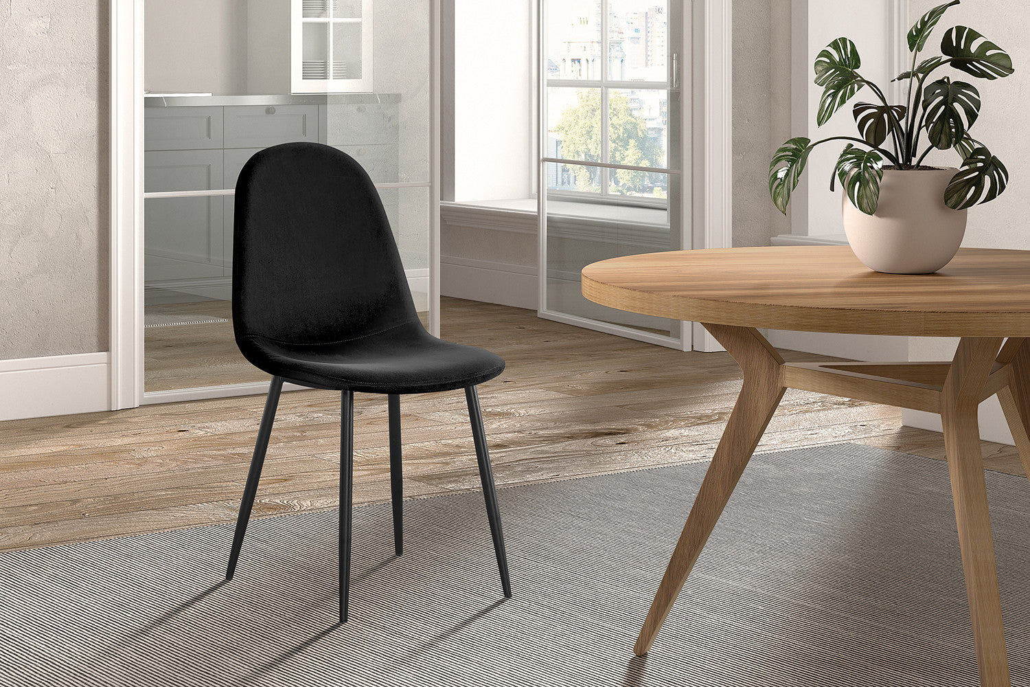 Stoel 'Boy' Fluweel Zwart