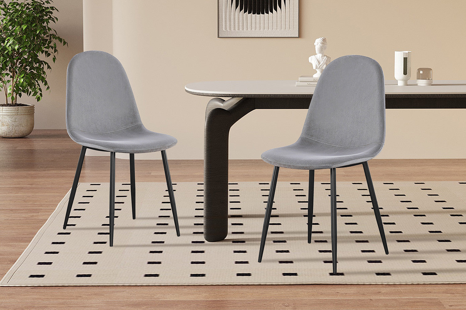 Stoel 'Boy' Fluweel Grijs