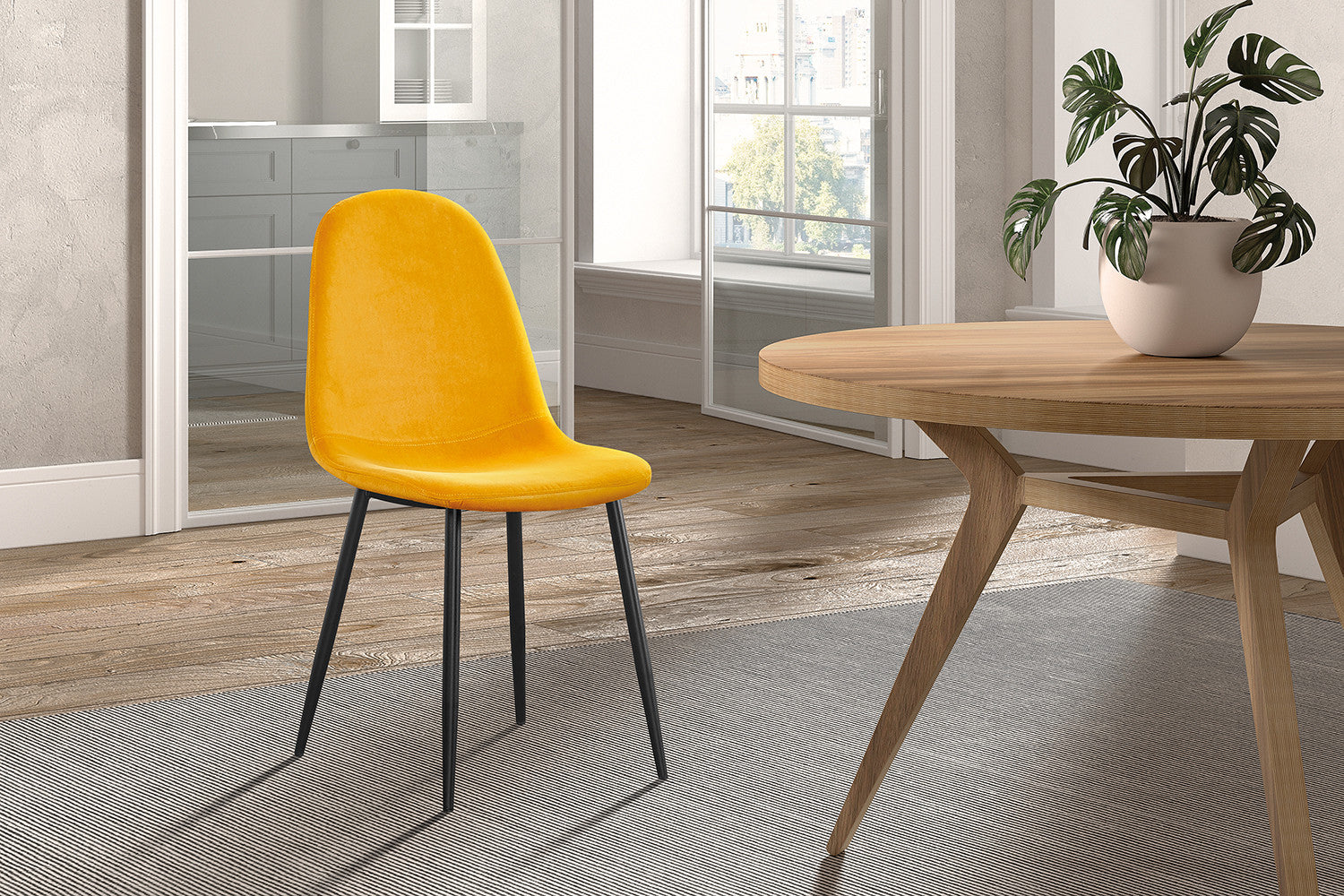 Stoel 'Boy' Fluweel Geel