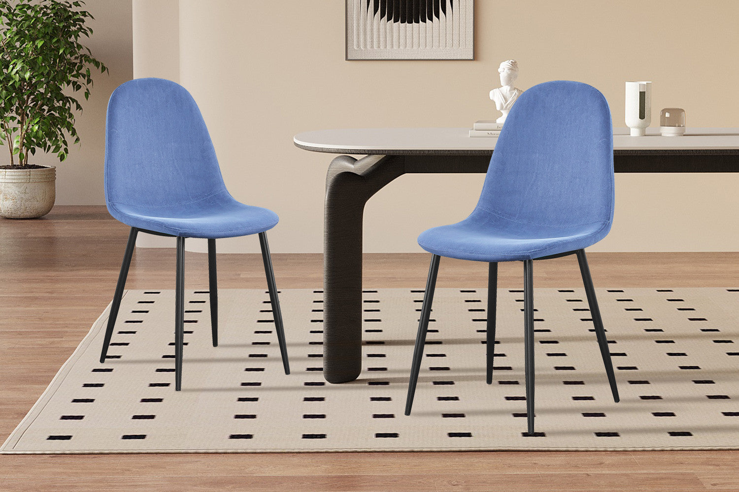 Stoel 'Boy' Fluweel Lichtblauw