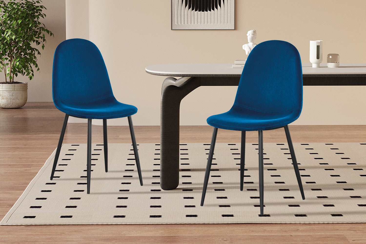 Stoel 'Boy' Fluweel Donkerblauw