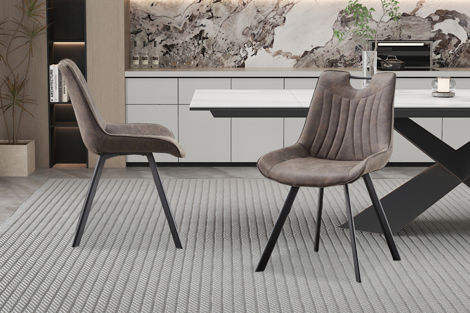 Stoel 'Pablo' Microvezel PU Donkergrijs