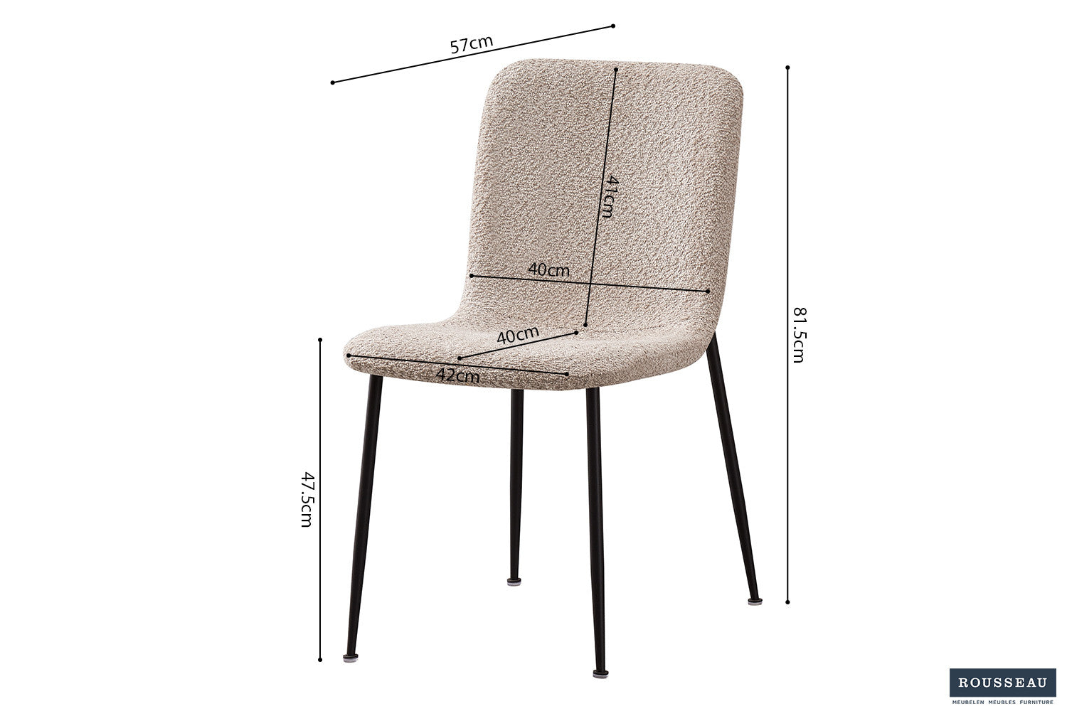 Stoel 'Alice' Bouclé Beige