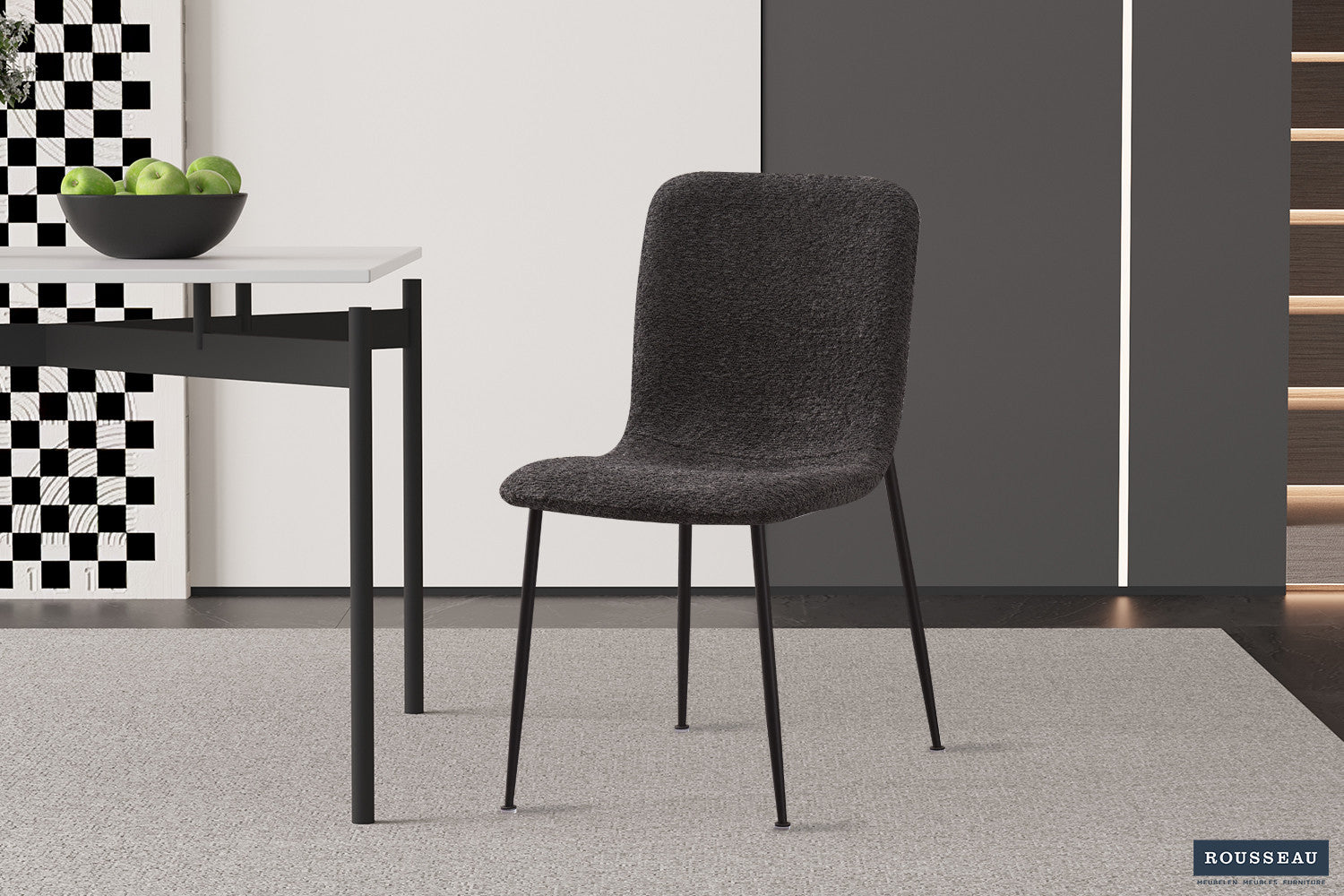 Stoel 'Alice' Bouclé Grijs