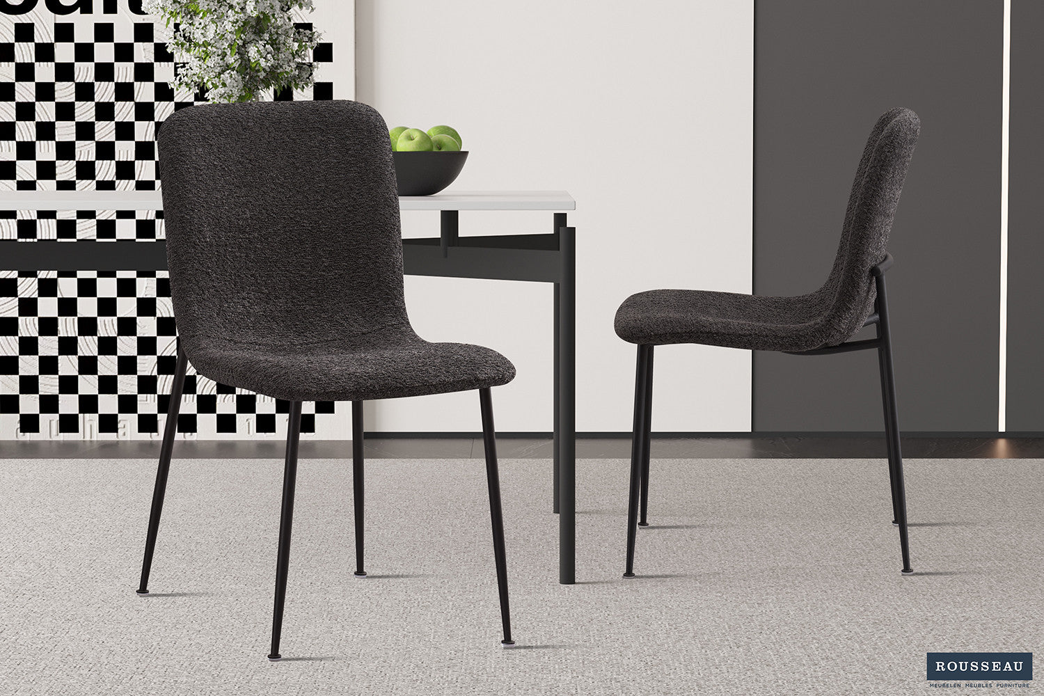 Stoel 'Alice' Bouclé Grijs