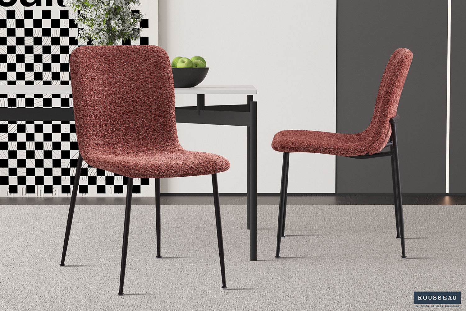 Stoel 'Alice' Bouclé Roze