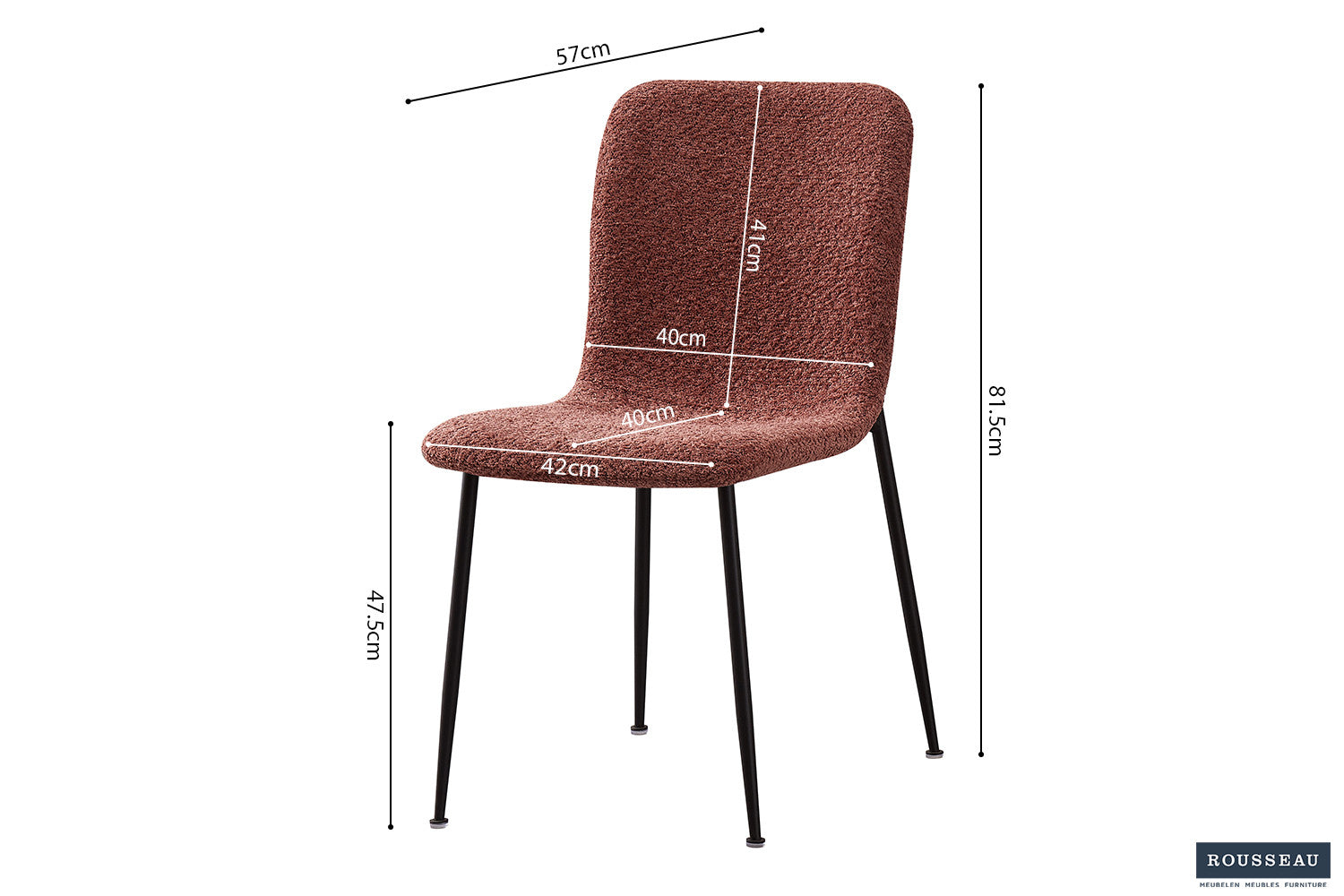 Stoel 'Alice' Bouclé Roze