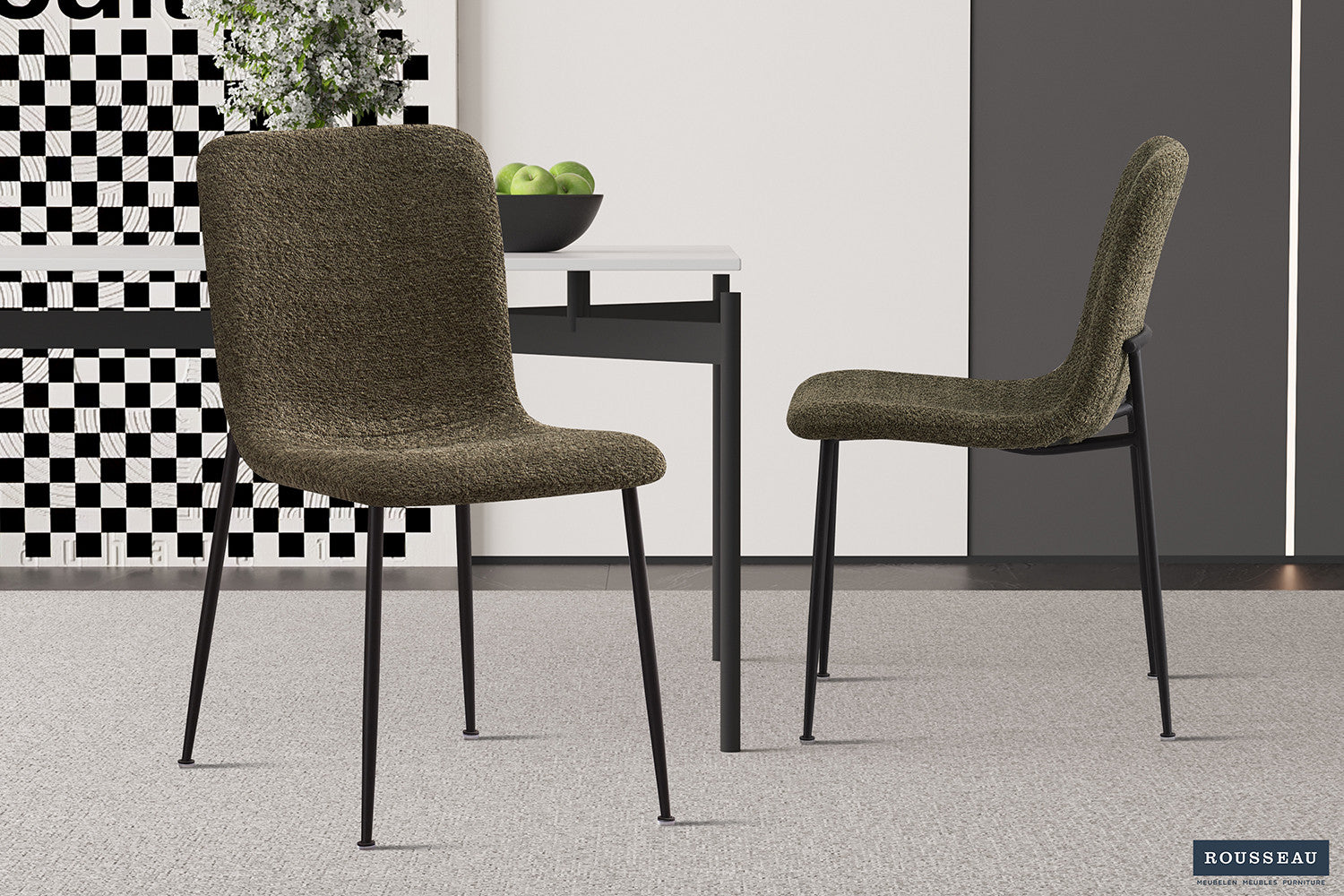 Stoel 'Alice' Bouclé Groen