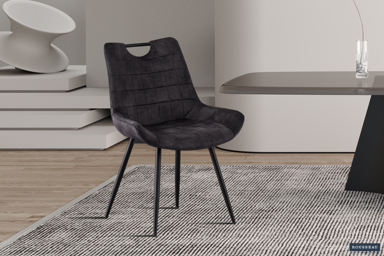 Stoel 'Nina' Fluweel Grijs