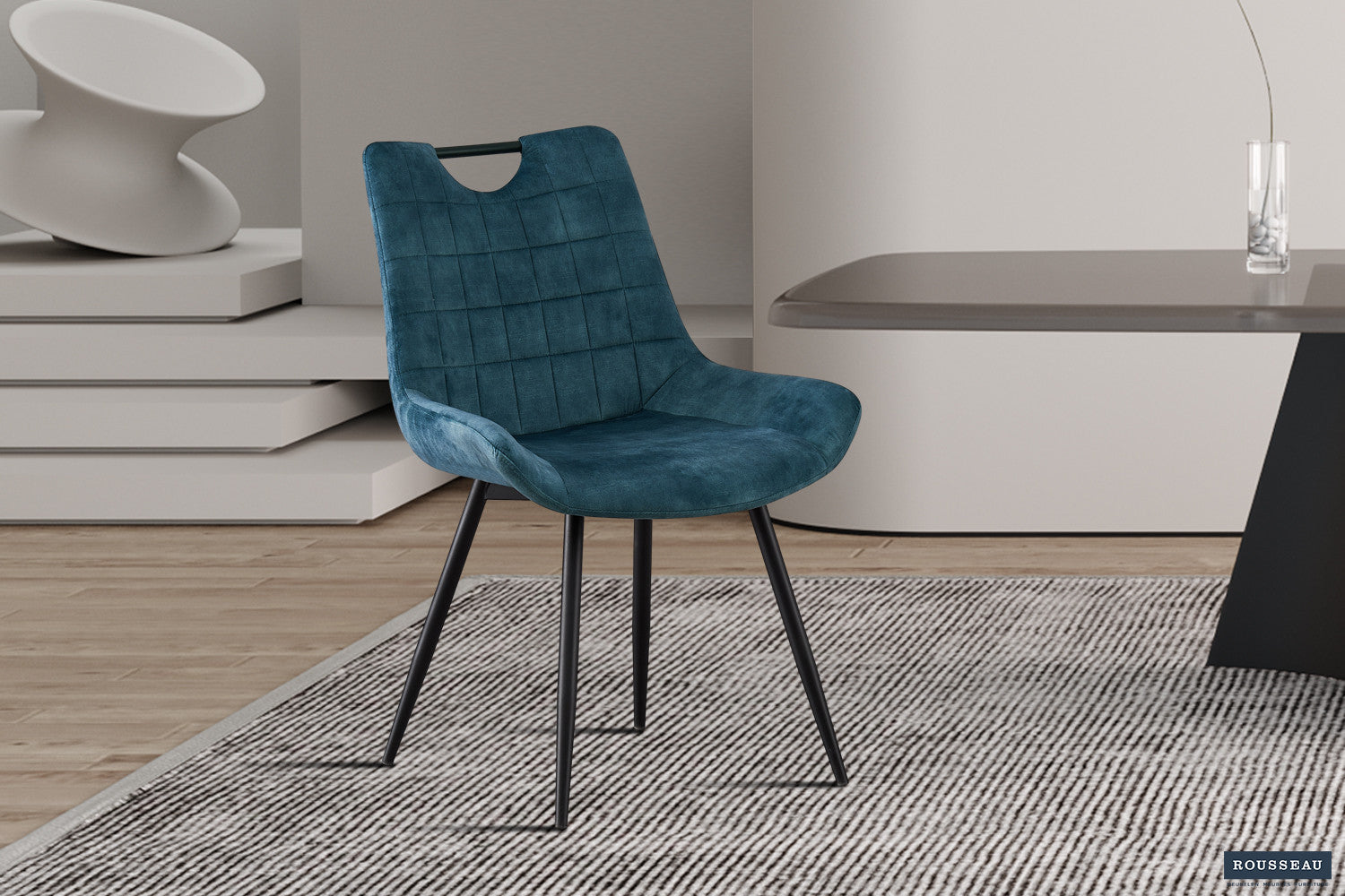 Stoel 'Nina' Fluweel Petrol