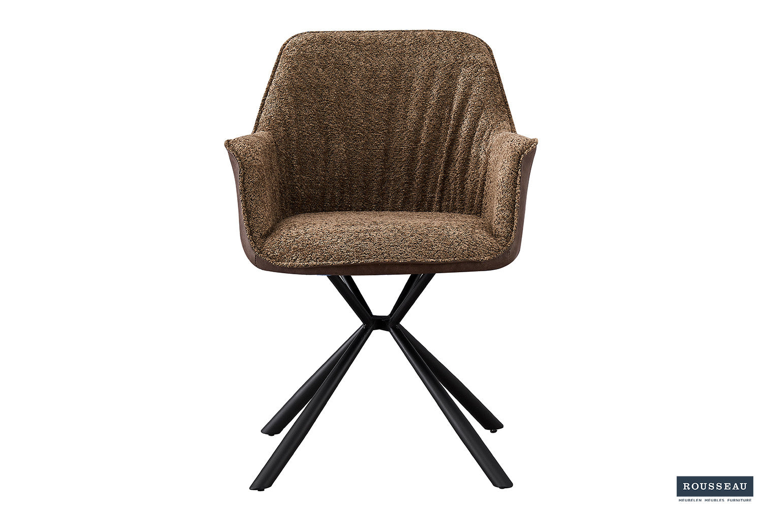 Stoel 'Lucie' Bouclé Zand Vloerkleed PU Bruin