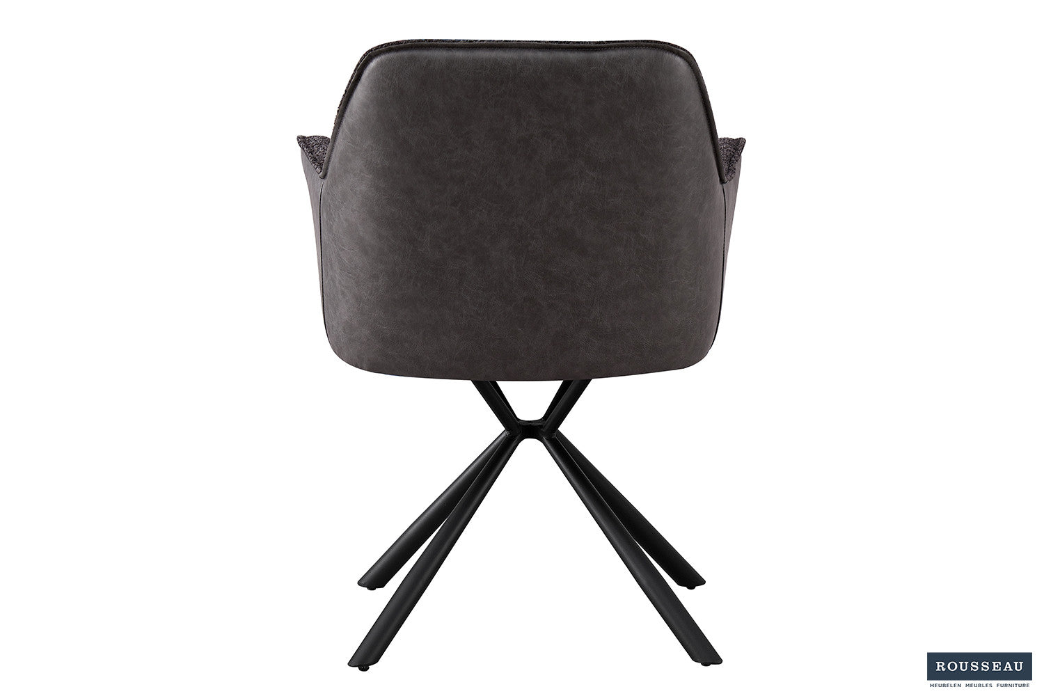 Stoel 'Lucie' Bouclé Grijs Vloerkleed PU Lichtgrijs