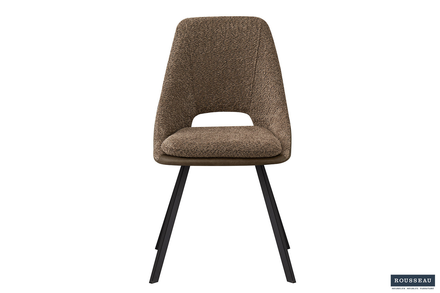 Stoel 'Filou' Bouclé Zand Vloerkleed PU Bruin