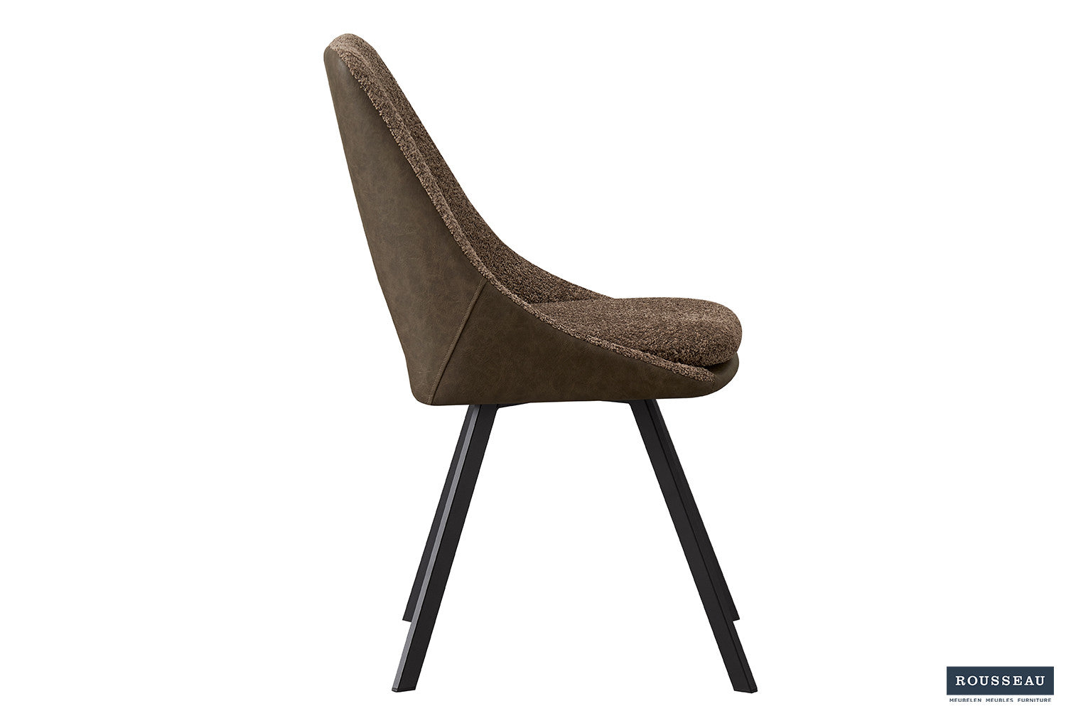 Stoel 'Filou' Bouclé Zand Vloerkleed PU Bruin