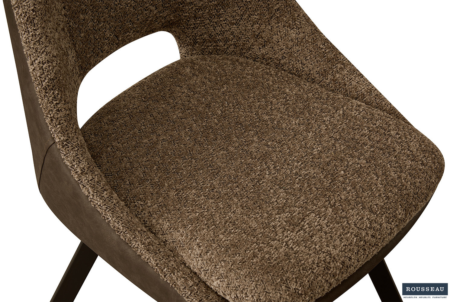 Stoel 'Filou' Bouclé Zand Vloerkleed PU Bruin