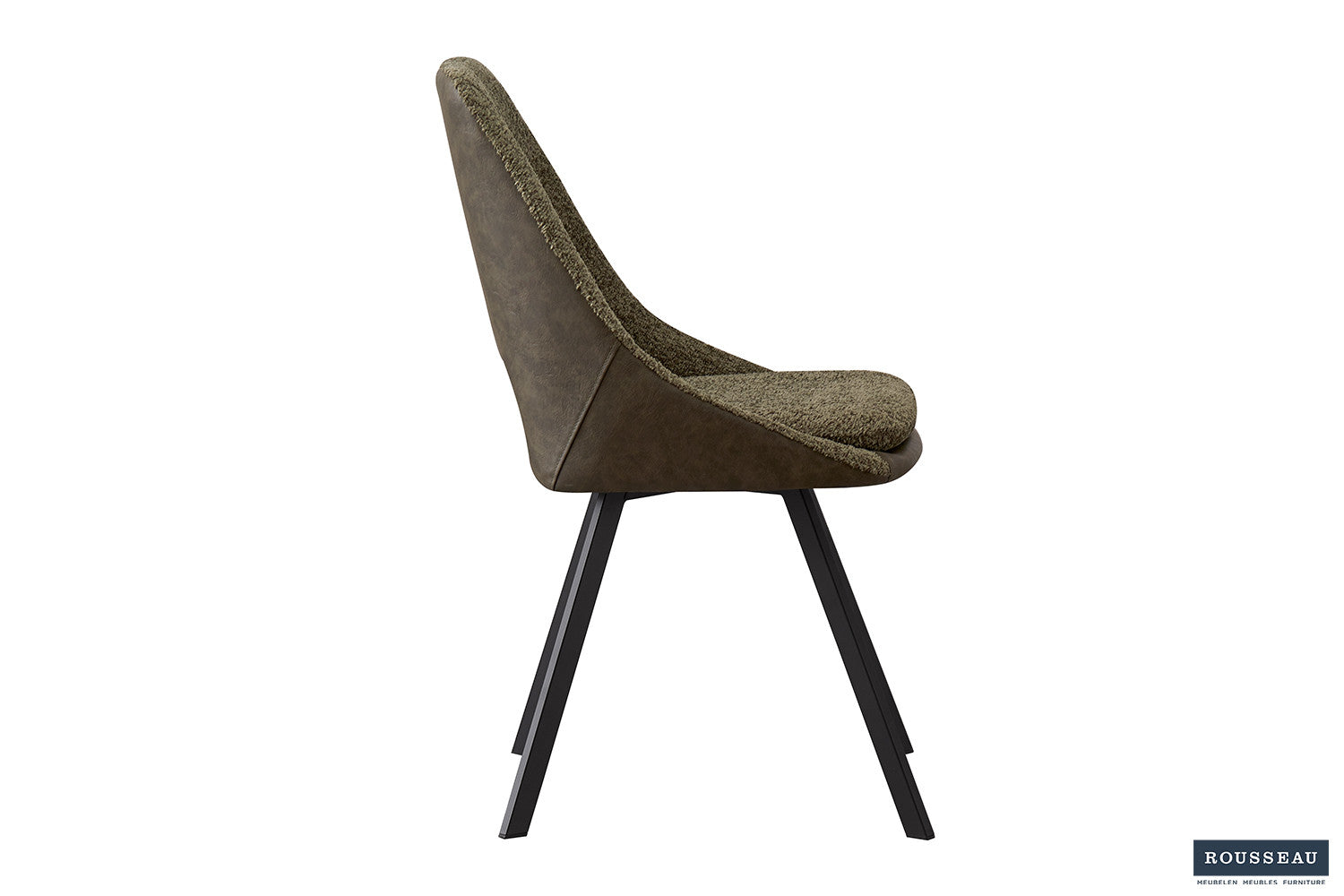 Stoel 'Filou' Bouclé Groen Vloerkleed PU Donkergroen