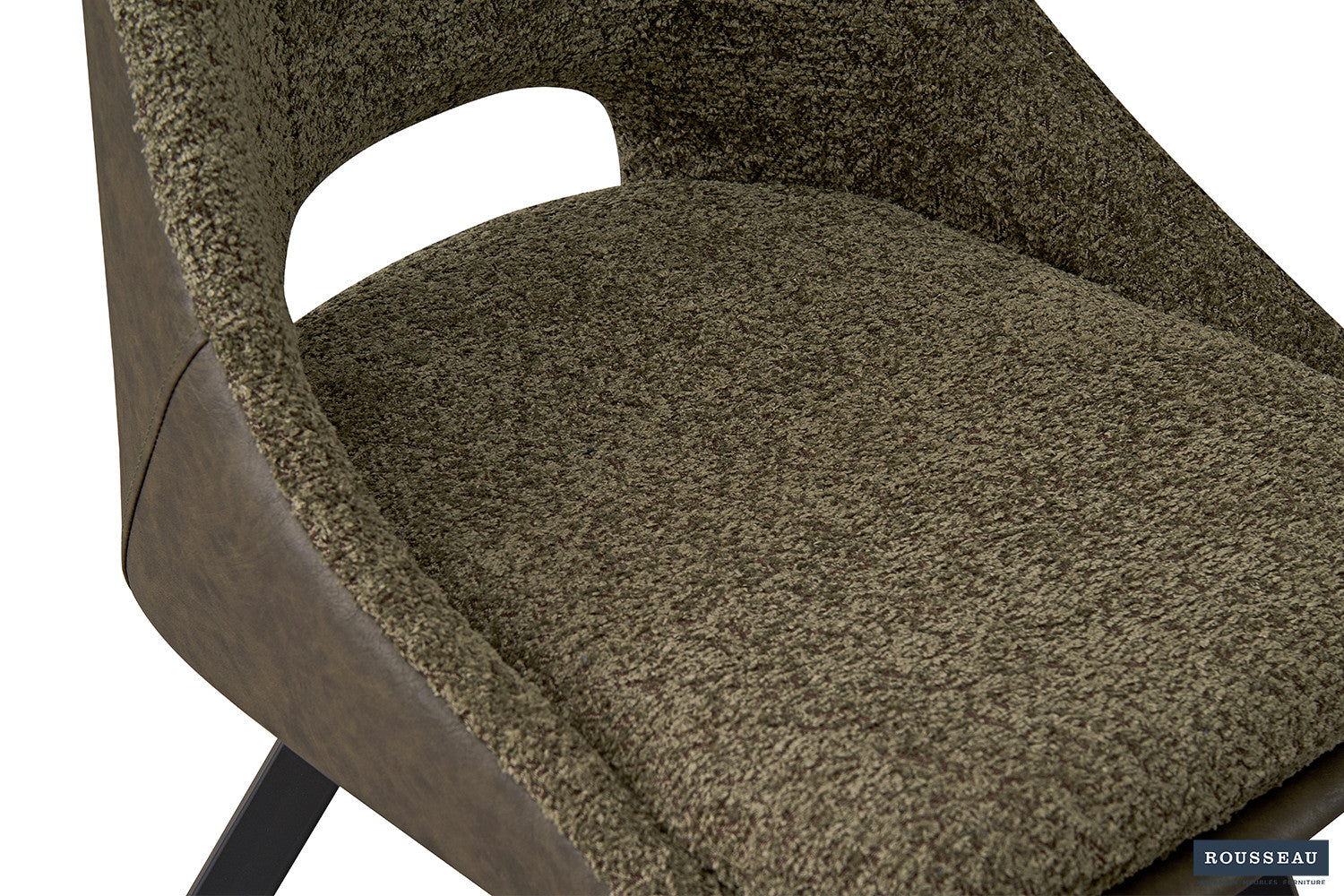 Stoel 'Filou' Bouclé Groen Vloerkleed PU Donkergroen