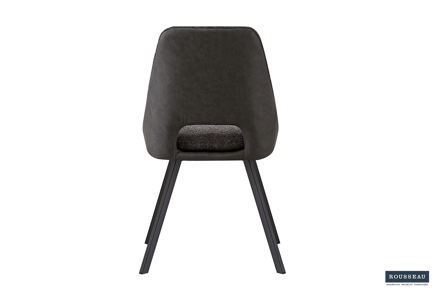 Stoel 'Filou' Bouclé Grijs Vloerkleed PU Lichtgrijs