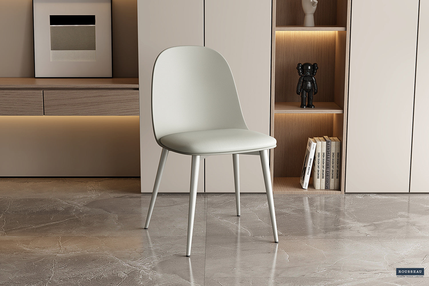 Stoel 'Jasmin' Zitting PP kussen PU Grijs-groen