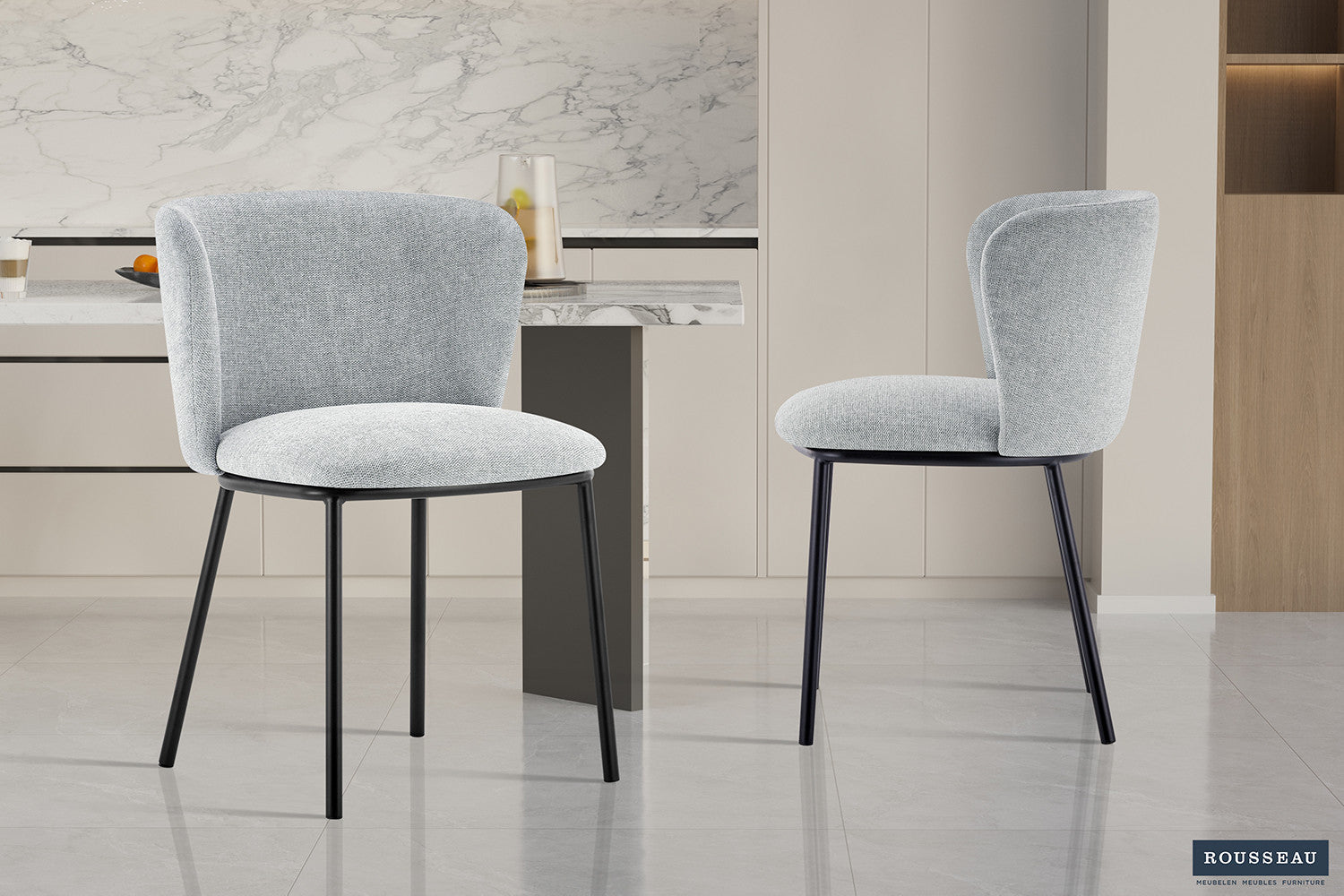 Stoel 'Arthur' Stof Ote Belfast 41 Lichtgrijs