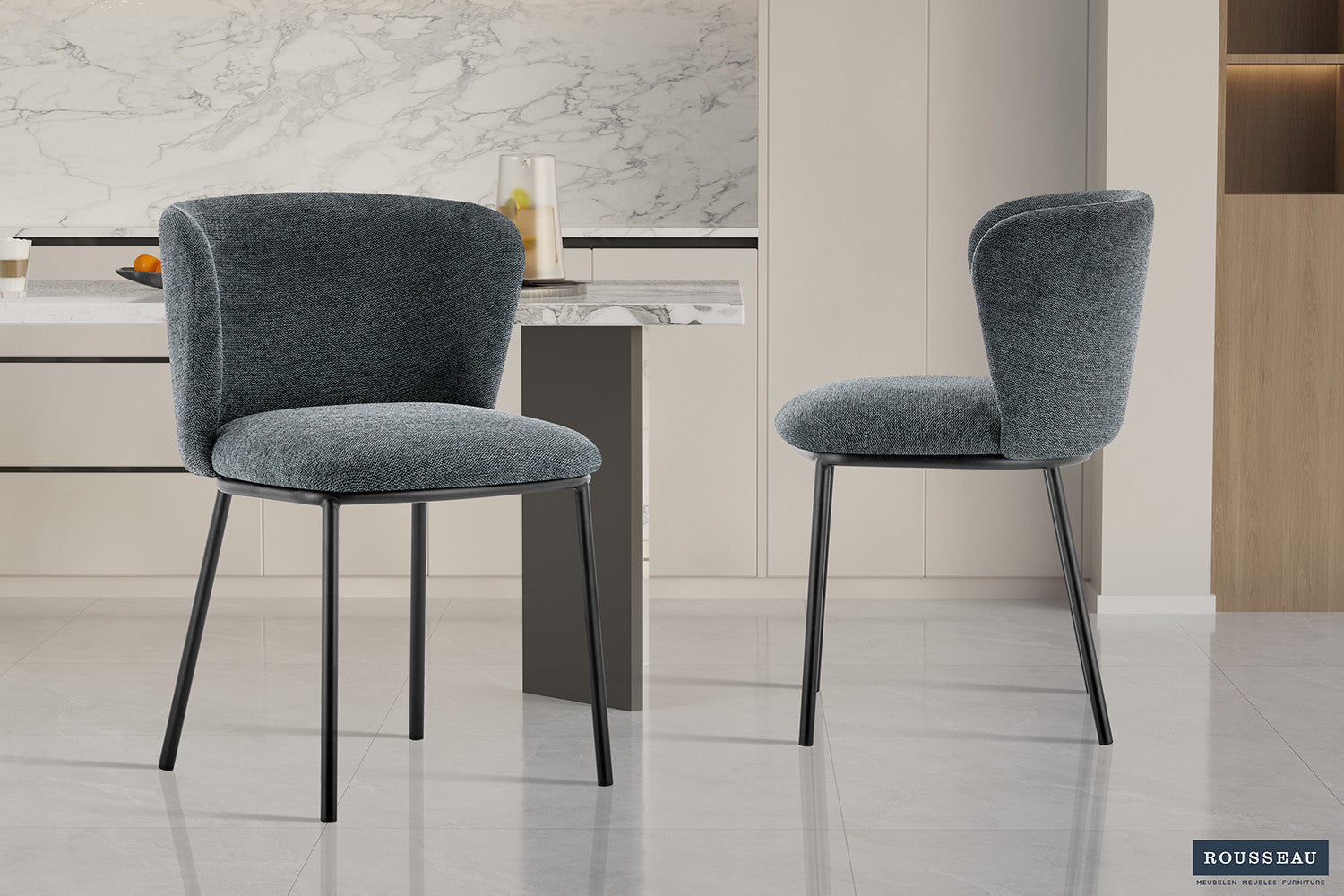 Stoel 'Arthur' Stof Ote Belfast 39 Donkergrijs