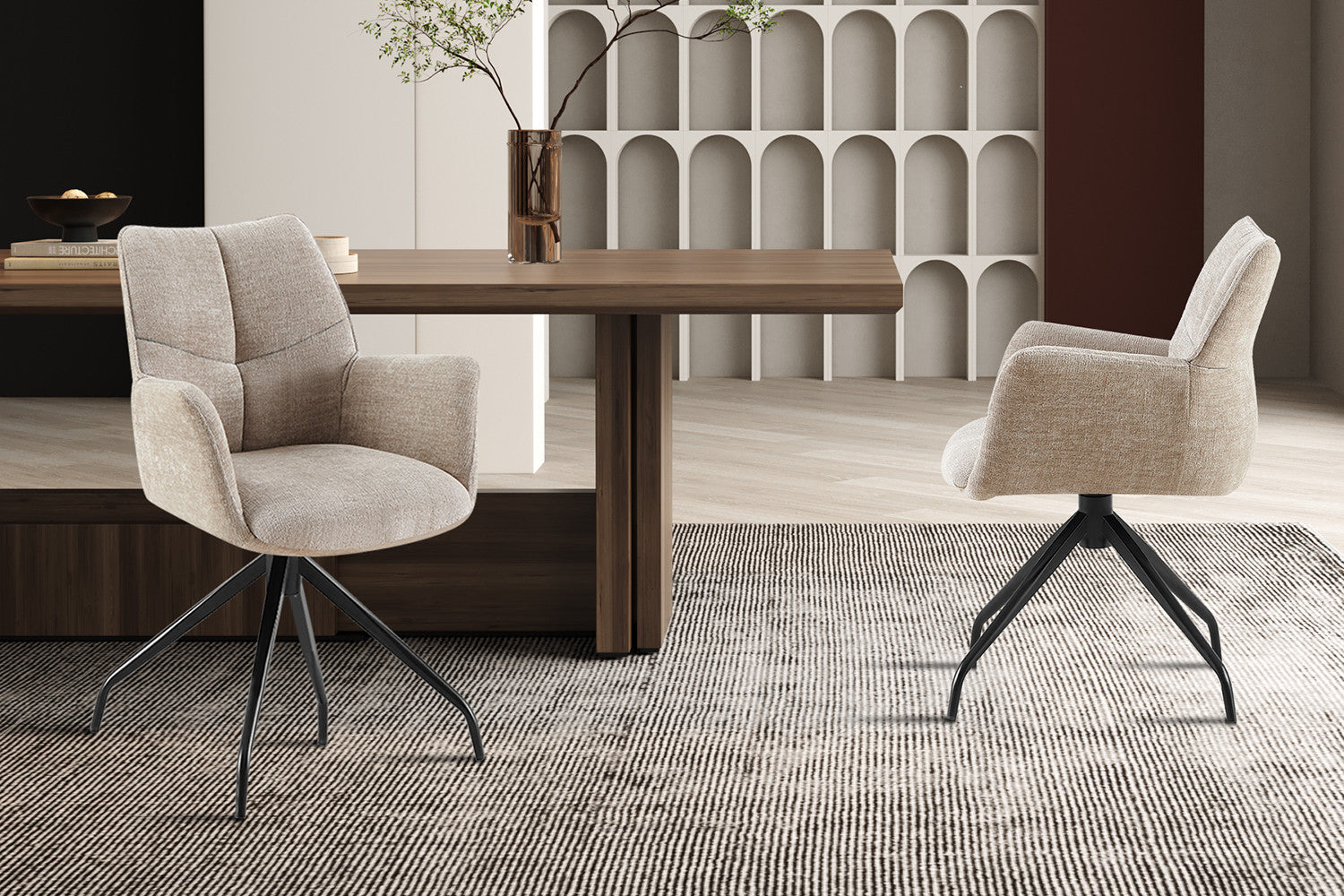 Stoel 'Lamor' Draaibaar tot 0 Stof Davis Perfect Harmony 04 Zand