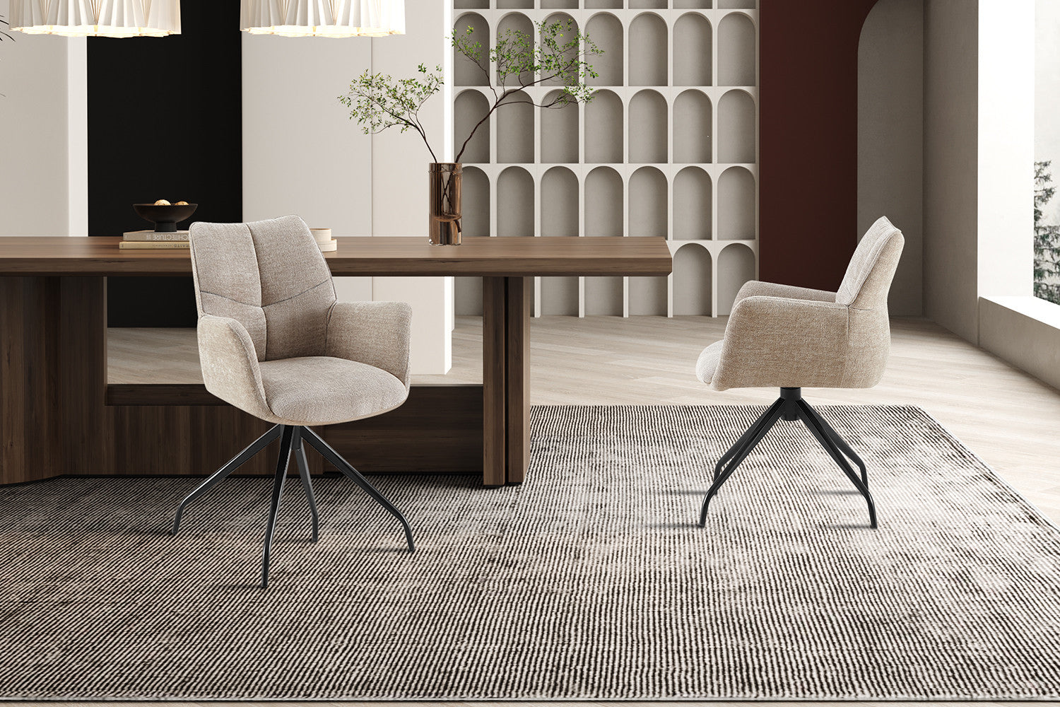 Stoel 'Lamor' Draaibaar tot 0 Stof Davis Perfect Harmony 04 Zand