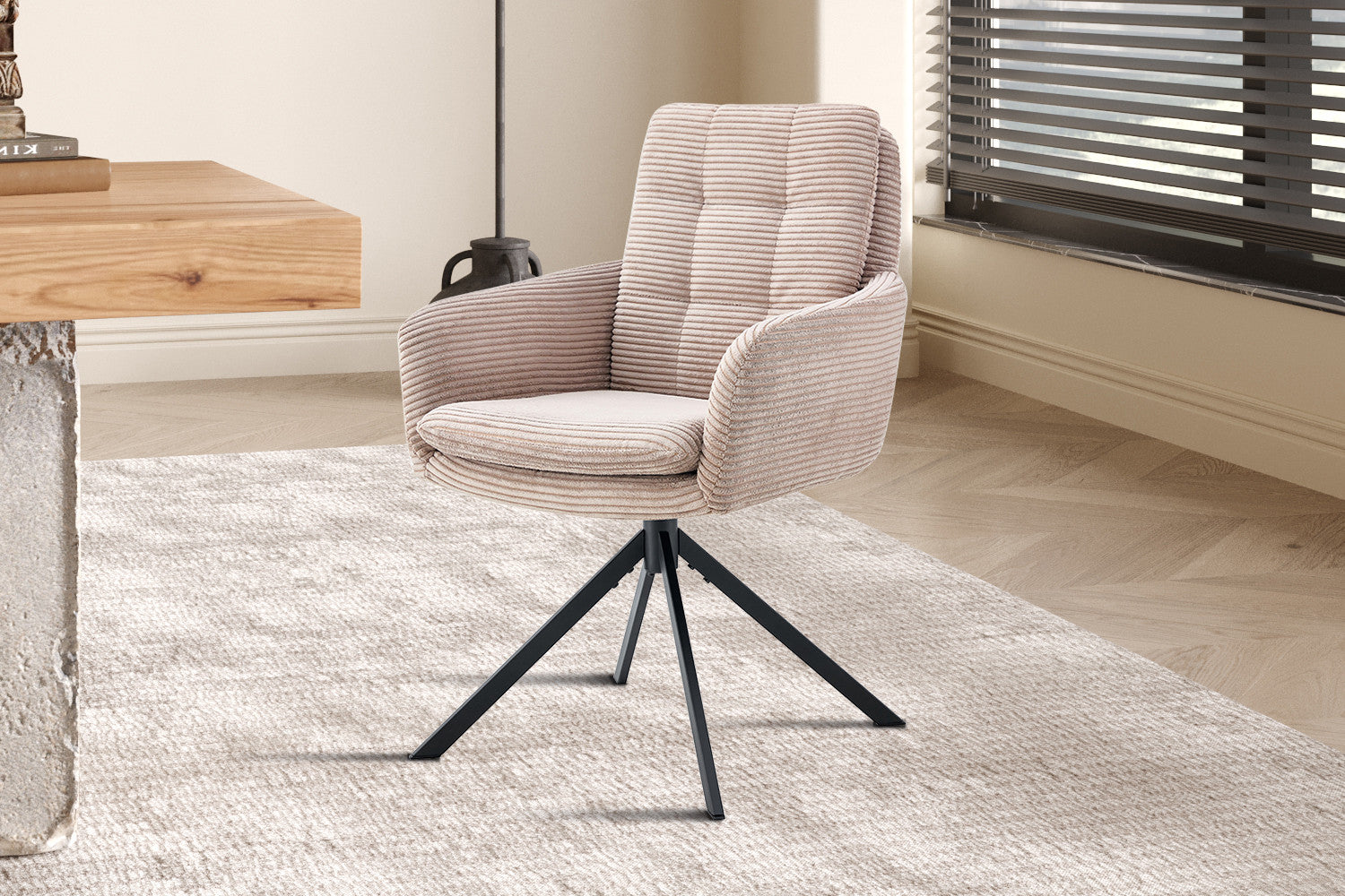 Stoel 'Luna' Draaibaar tot 0 Corduroy Fabb Hyper 38 Zand