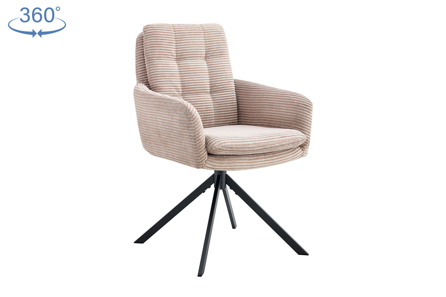 Stoel 'Luna' Draaibaar tot 0 Corduroy Fabb Hyper 38 Zand