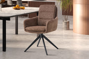 Stoel 'Lisold' Draaibaar tot 0 Stof Fabb Raven 45 Bruin