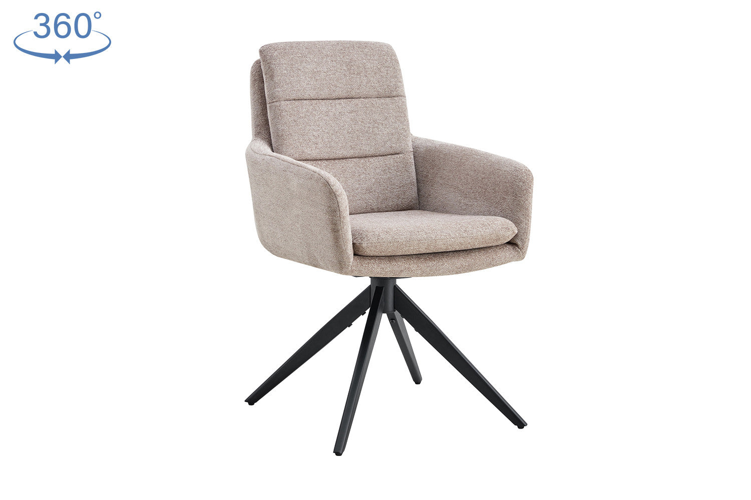 Stoel 'Lisold' Draaibaar tot 0 Stof Fabb Raven 30 Zand