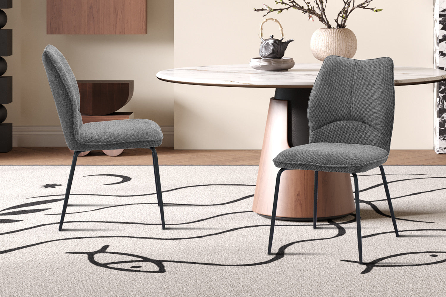 Stoel 'Lara' Stof Ote Sea 456 Grijs