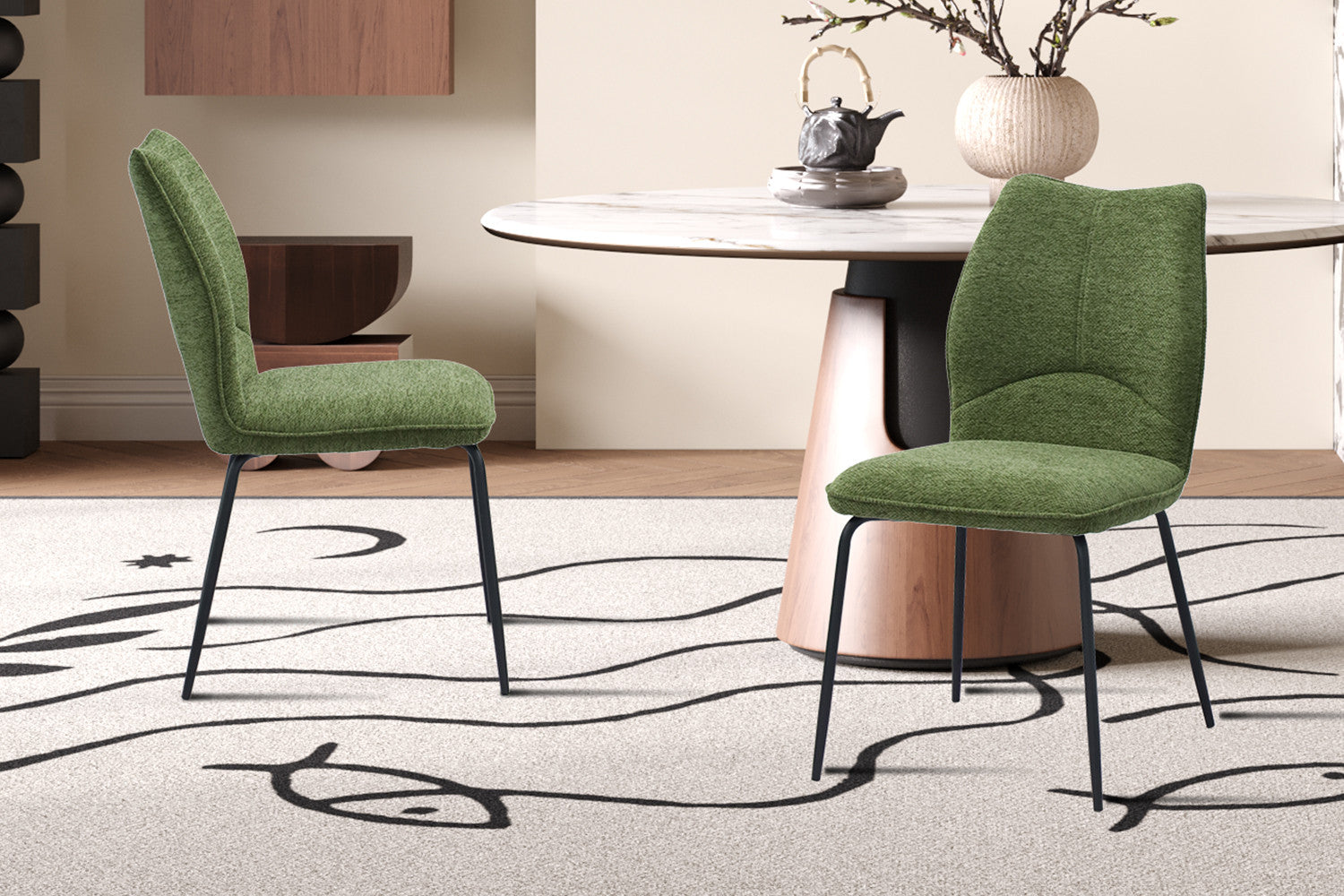 Stoel 'Lara' Stof Ote Zee 360 Groen