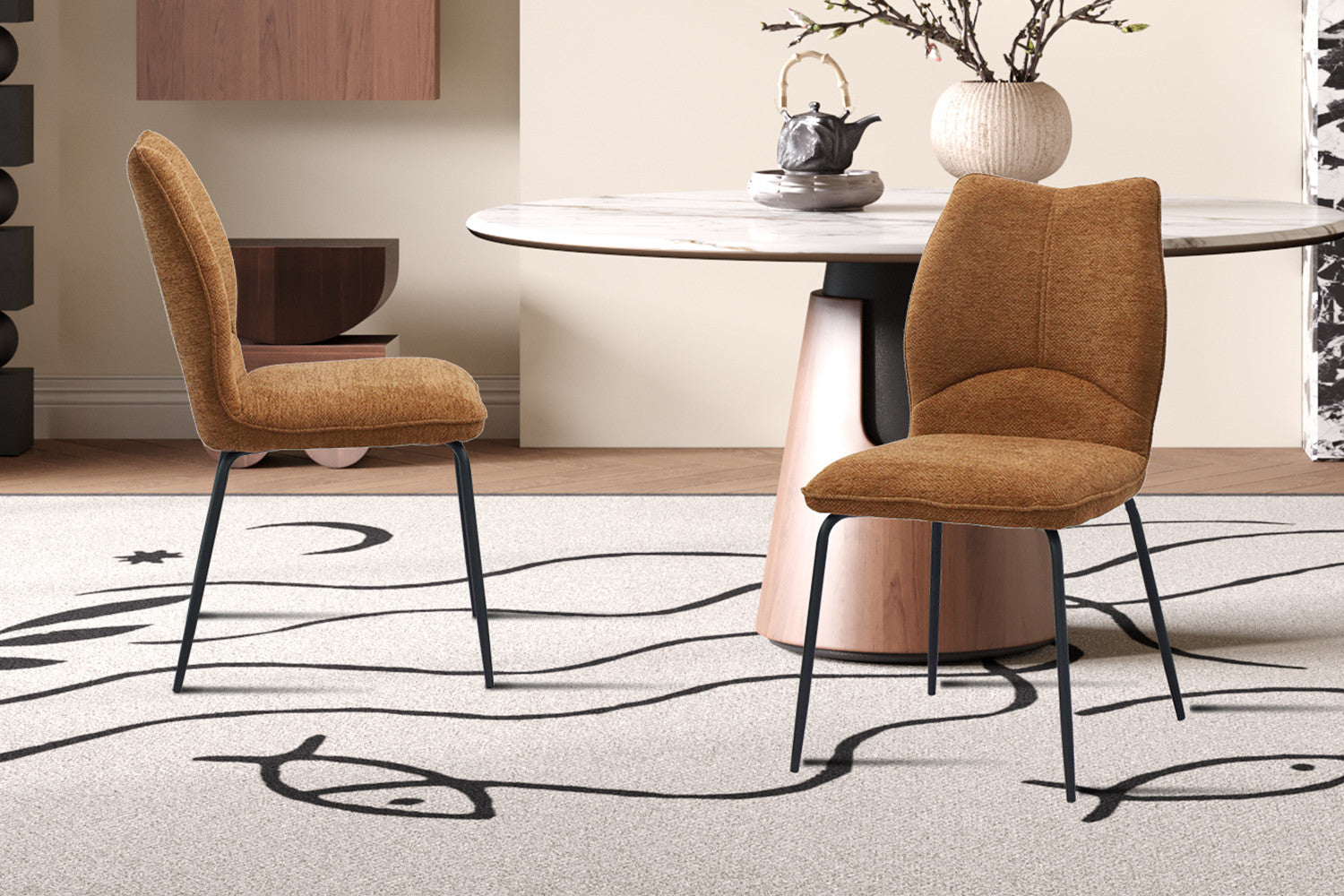 Stoel 'Lara' Stof Ote Zee 500 Roest