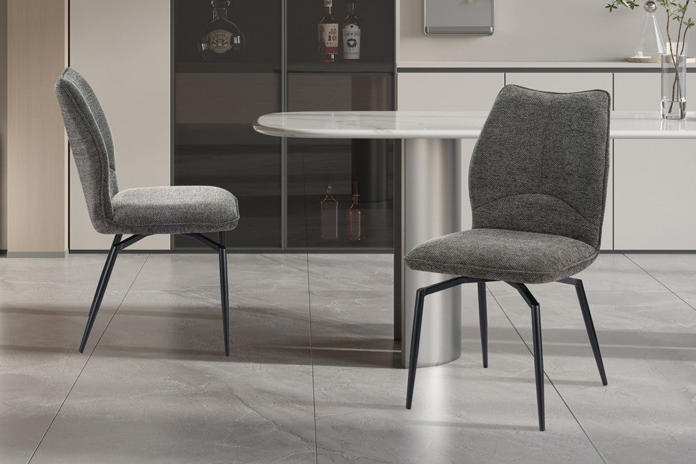 Stoel 'Lara' Draaibaar tot 0 Stof Ote Sea 456 Grijs