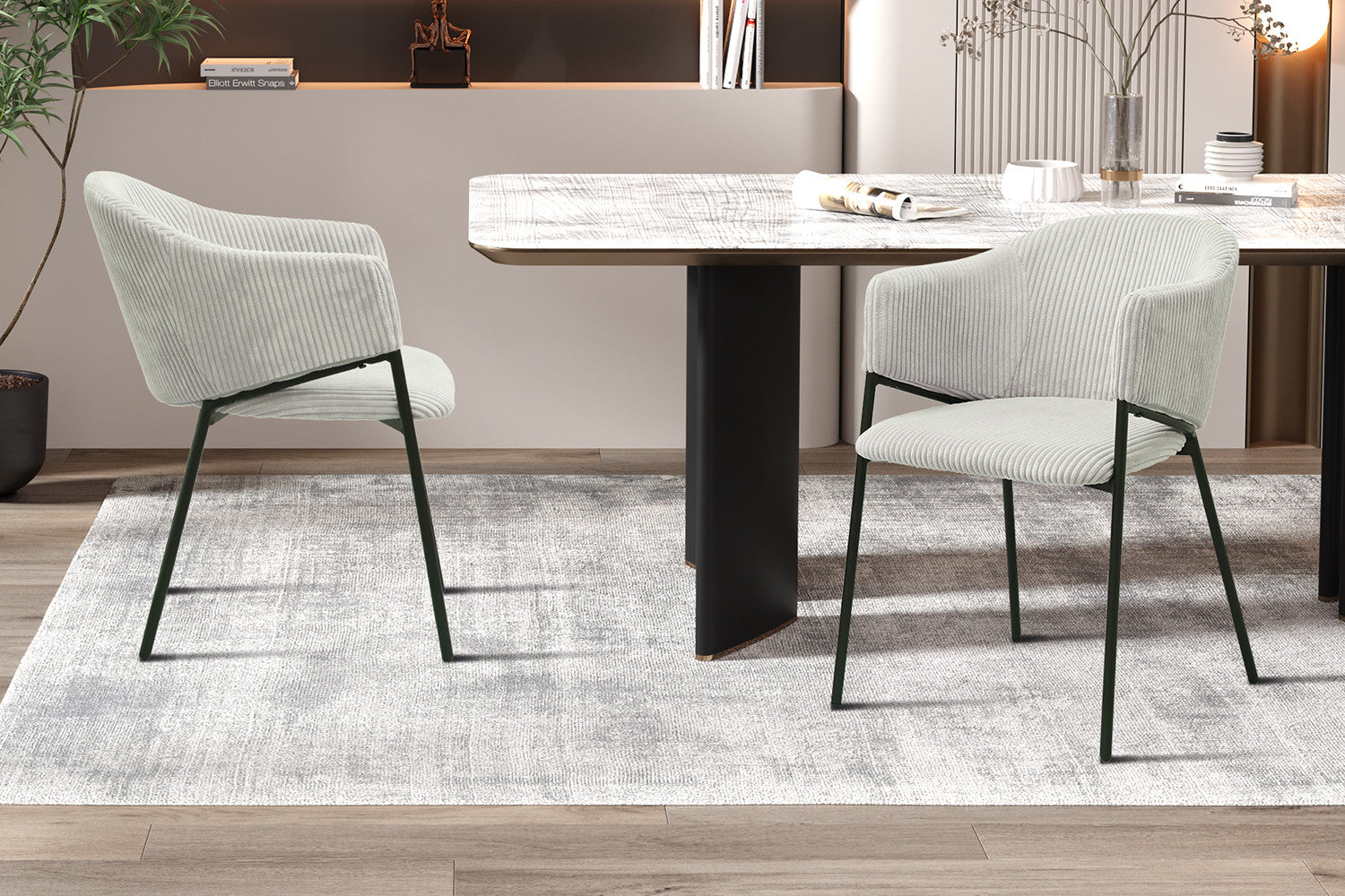 Stoel 'Hugo' Corduroy Lichtgrijs