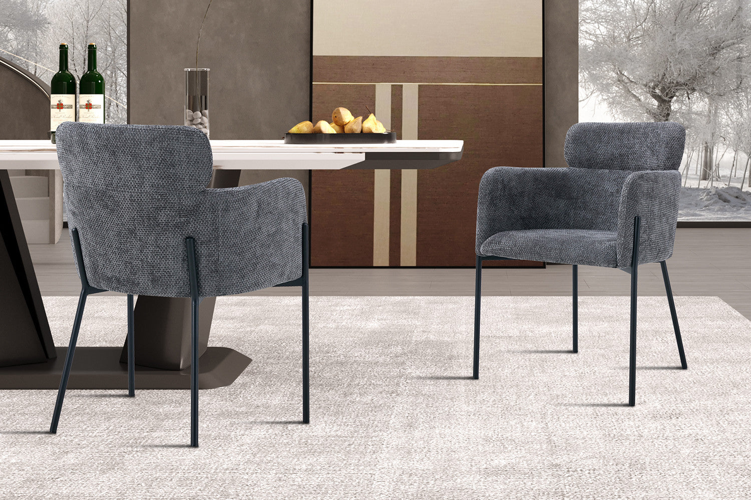 Stoel 'Naomi' Stof Grijs