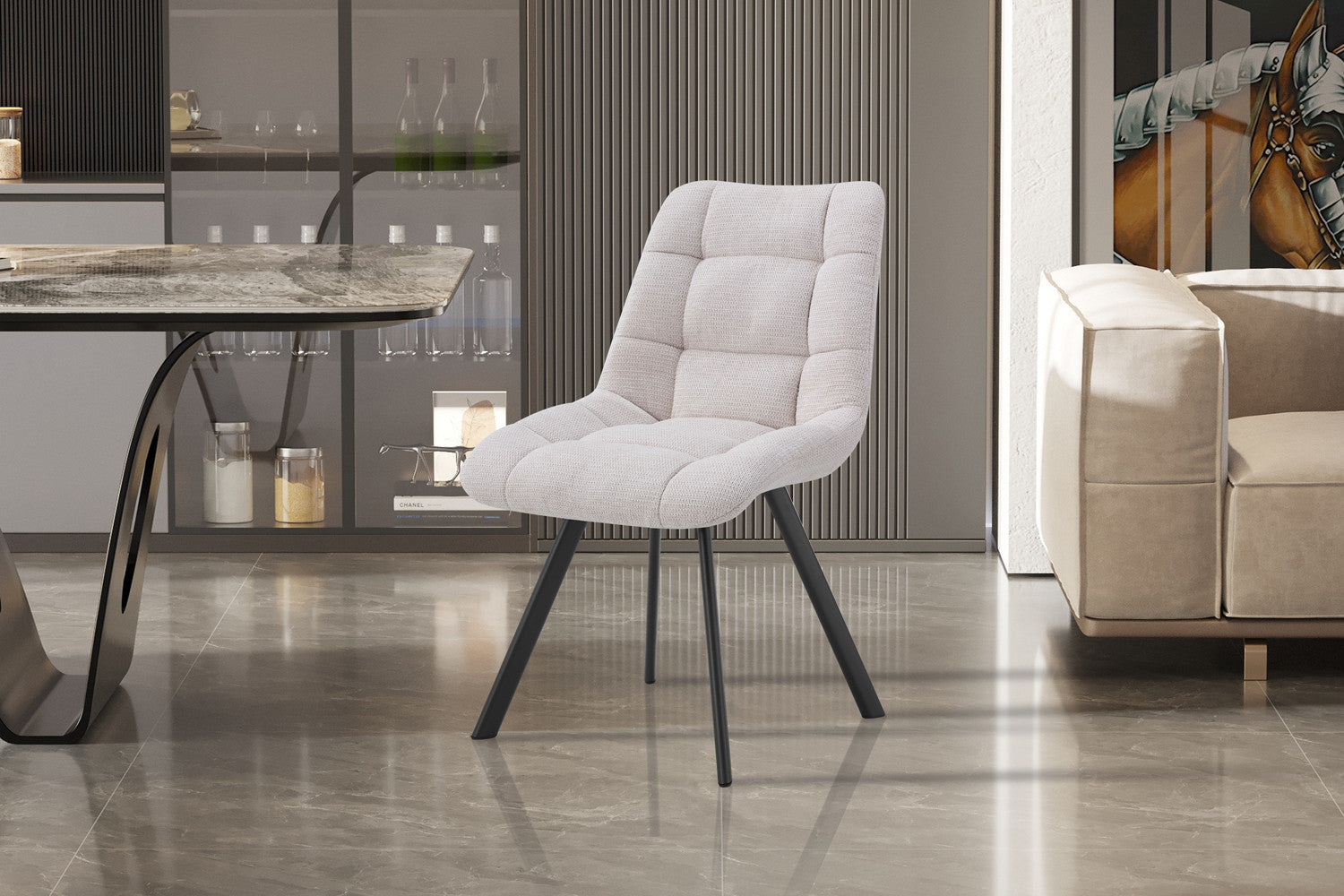 Stoel 'Lizzy' Stof Ote Share 101 Beige