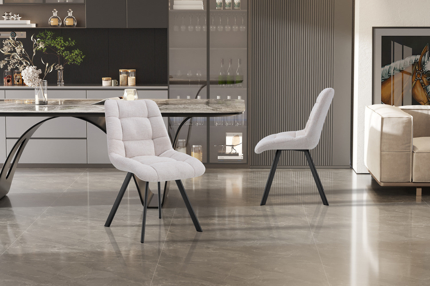 Stoel 'Lizzy' Stof Ote Share 101 Beige