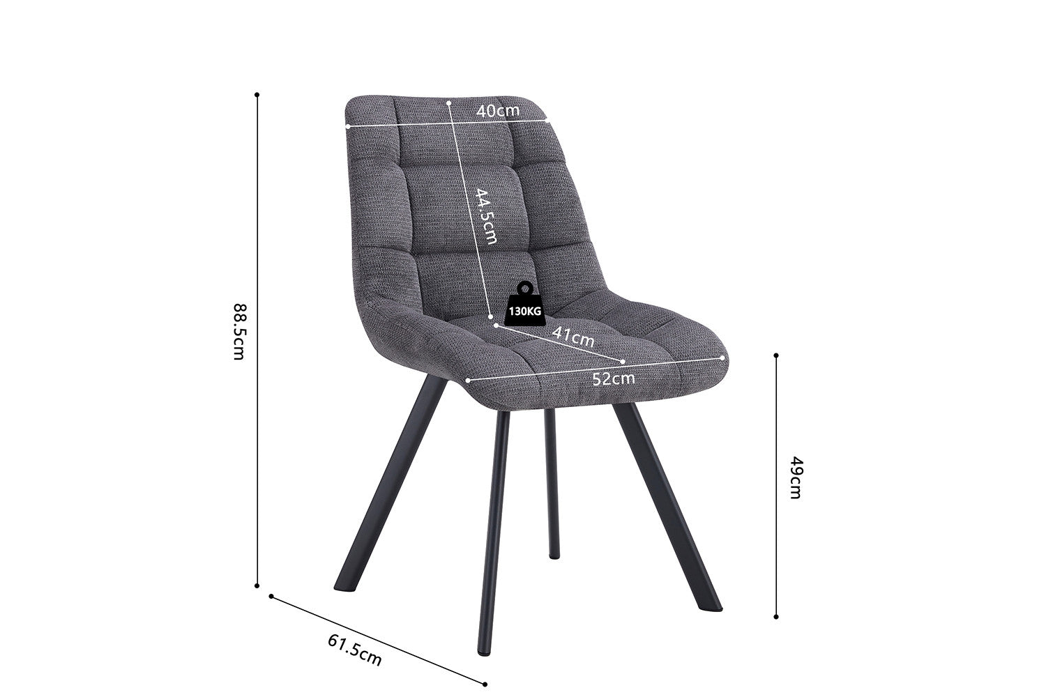 Stoel 'Lizzy' Stof Ote Share 456 Donkergrijs