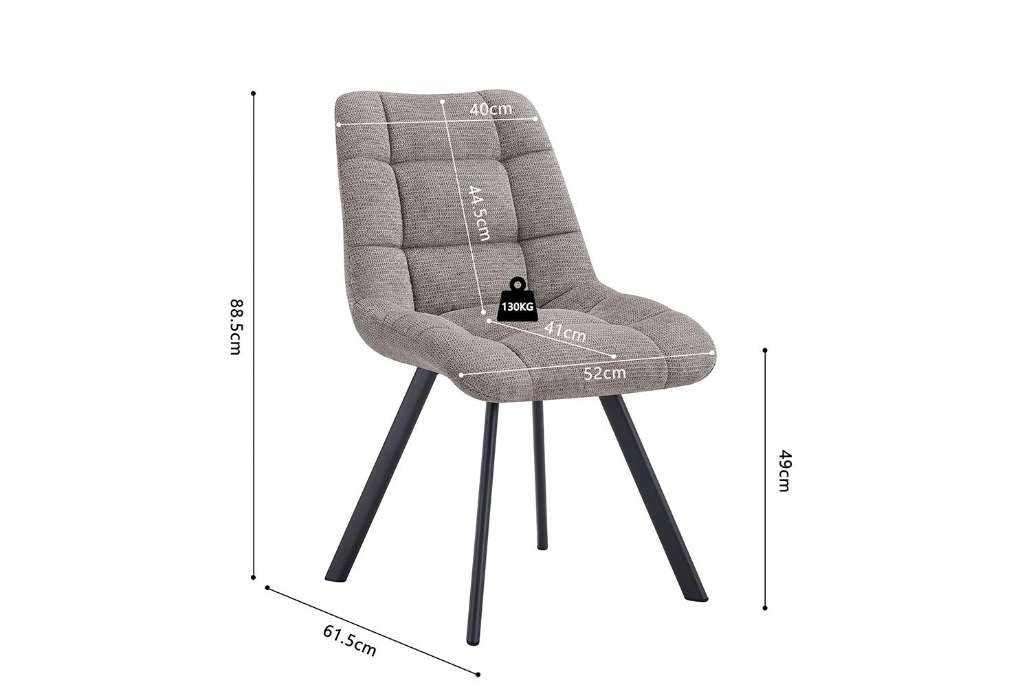 Stoel 'Lizzy' Stof Ote Share160 Lichtgrijs